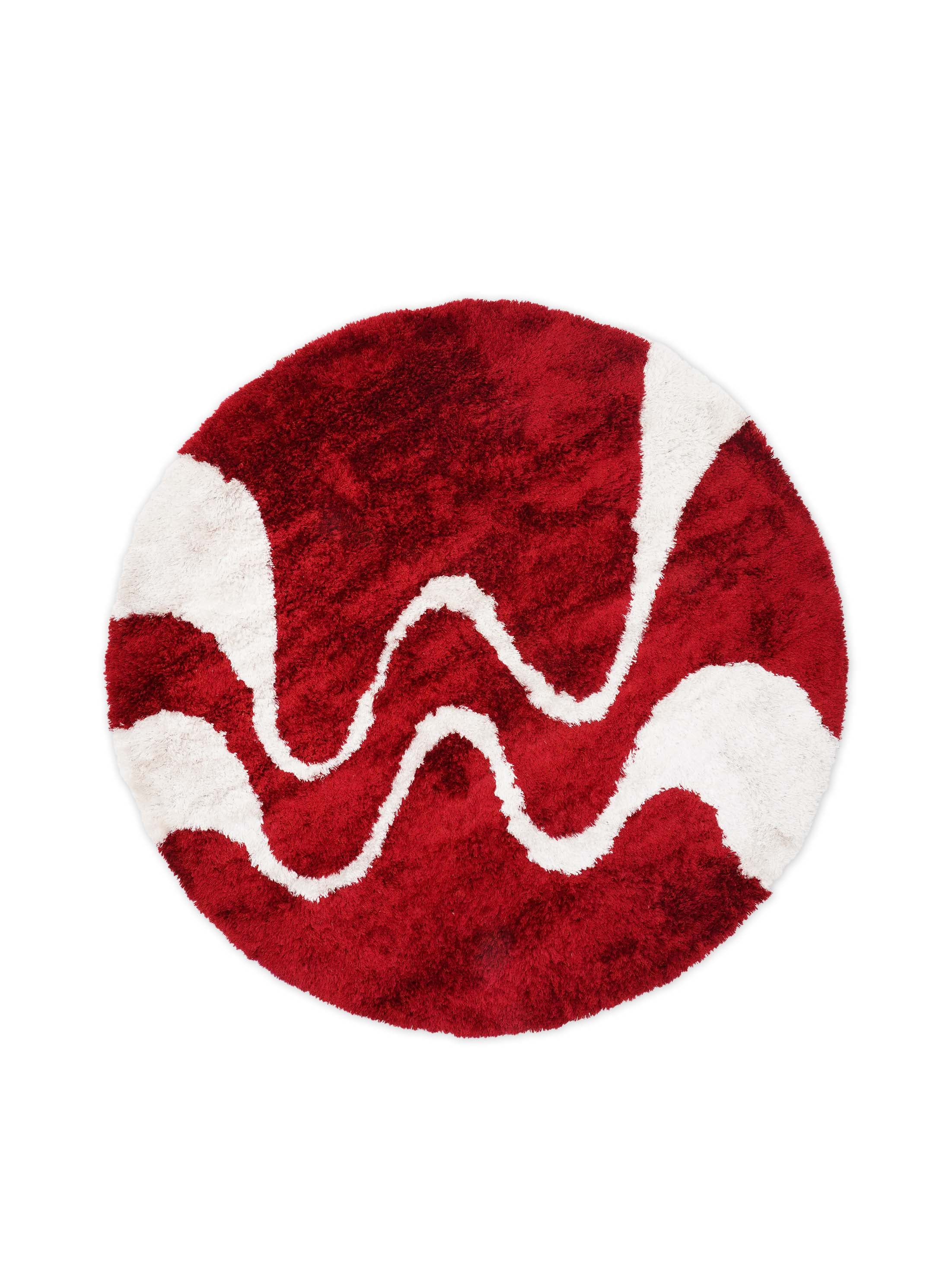Scarlet Wave Hand Tufted Shag Rug
