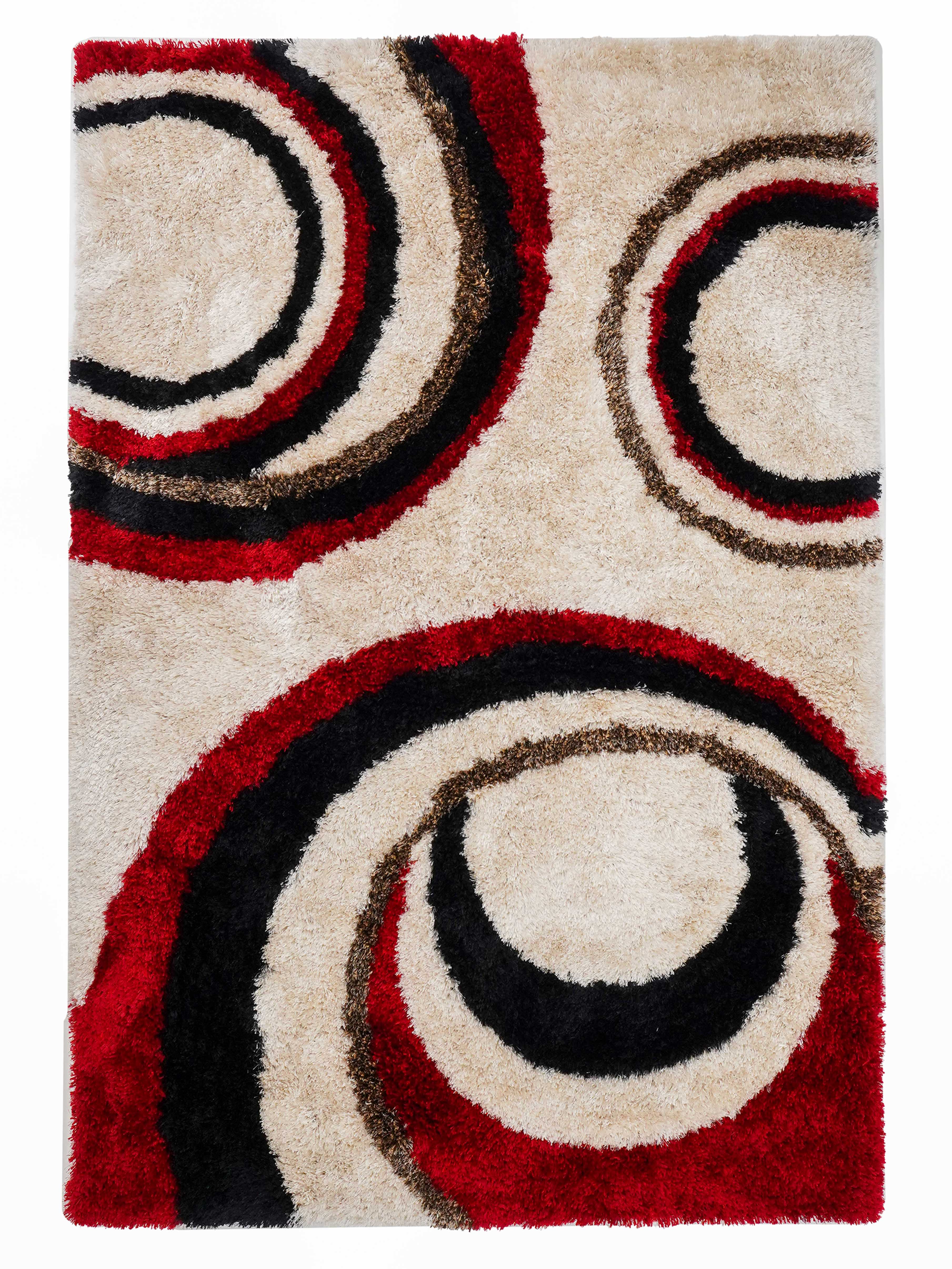 Swirl Hand Tufted Shag Polyester Rug