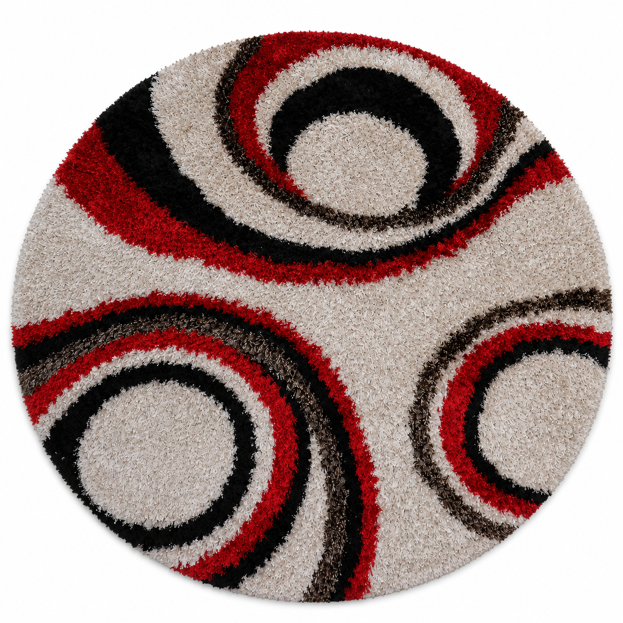 Swirl Hand Tufted Shag Polyester Rug