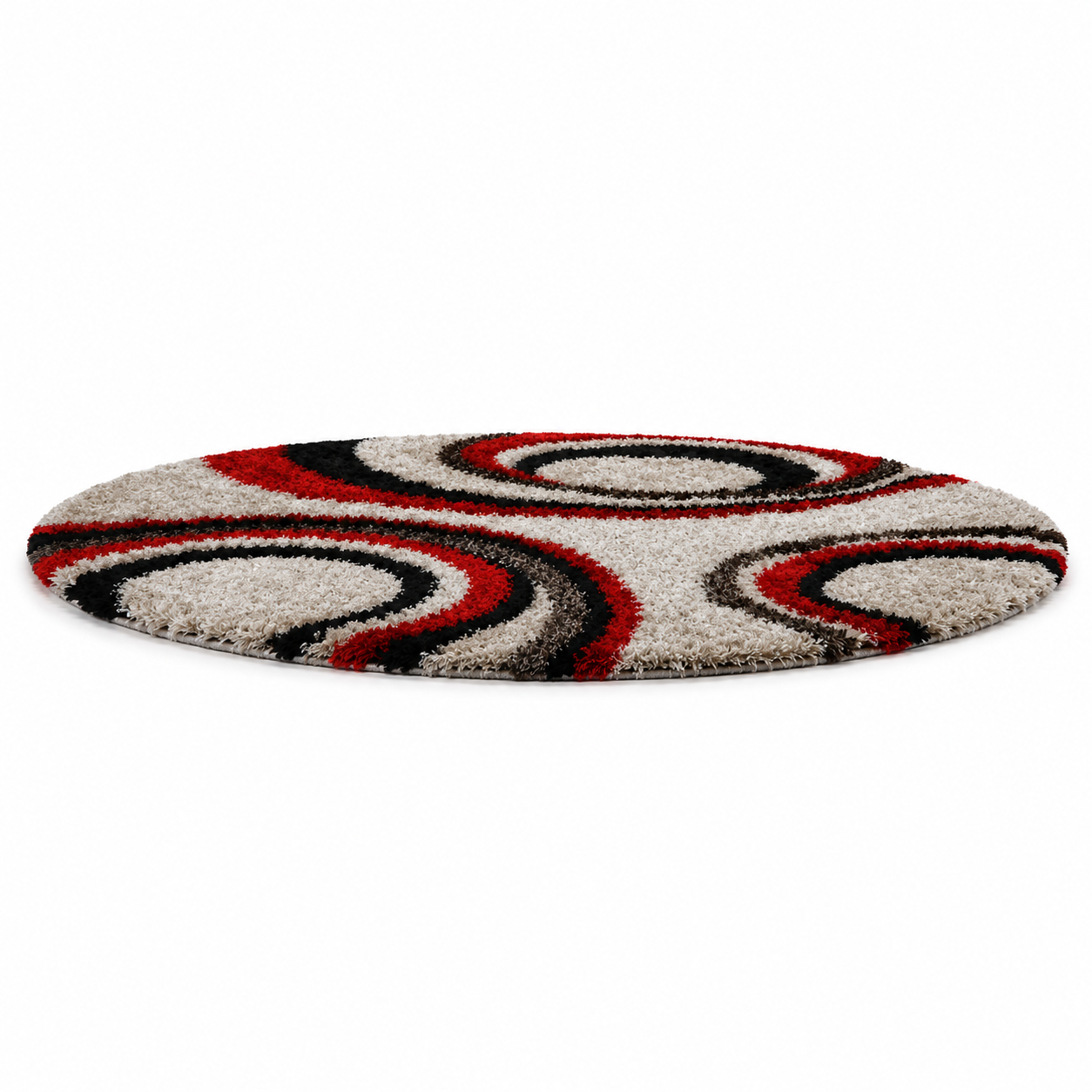 Swirl Hand Tufted Shag Polyester Rug