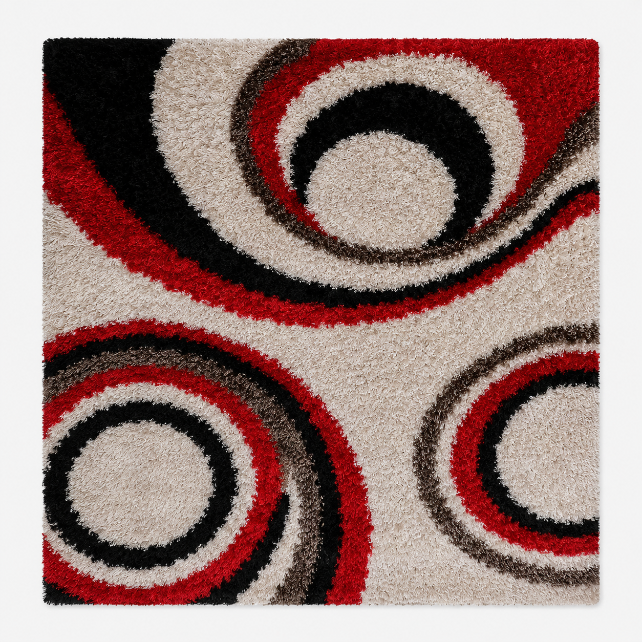 Swirl Hand Tufted Shag Polyester Rug