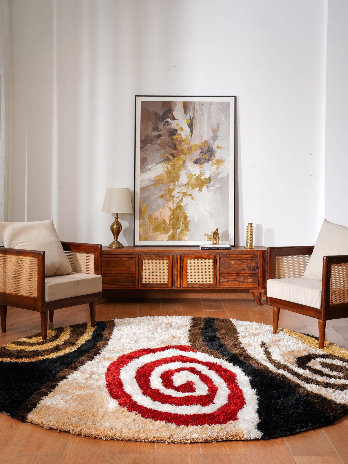 Trinidad Hand Tufted Shag Polyester Area Rug