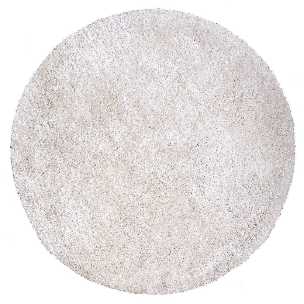 White Hand Tufted Shag Polyester Rug