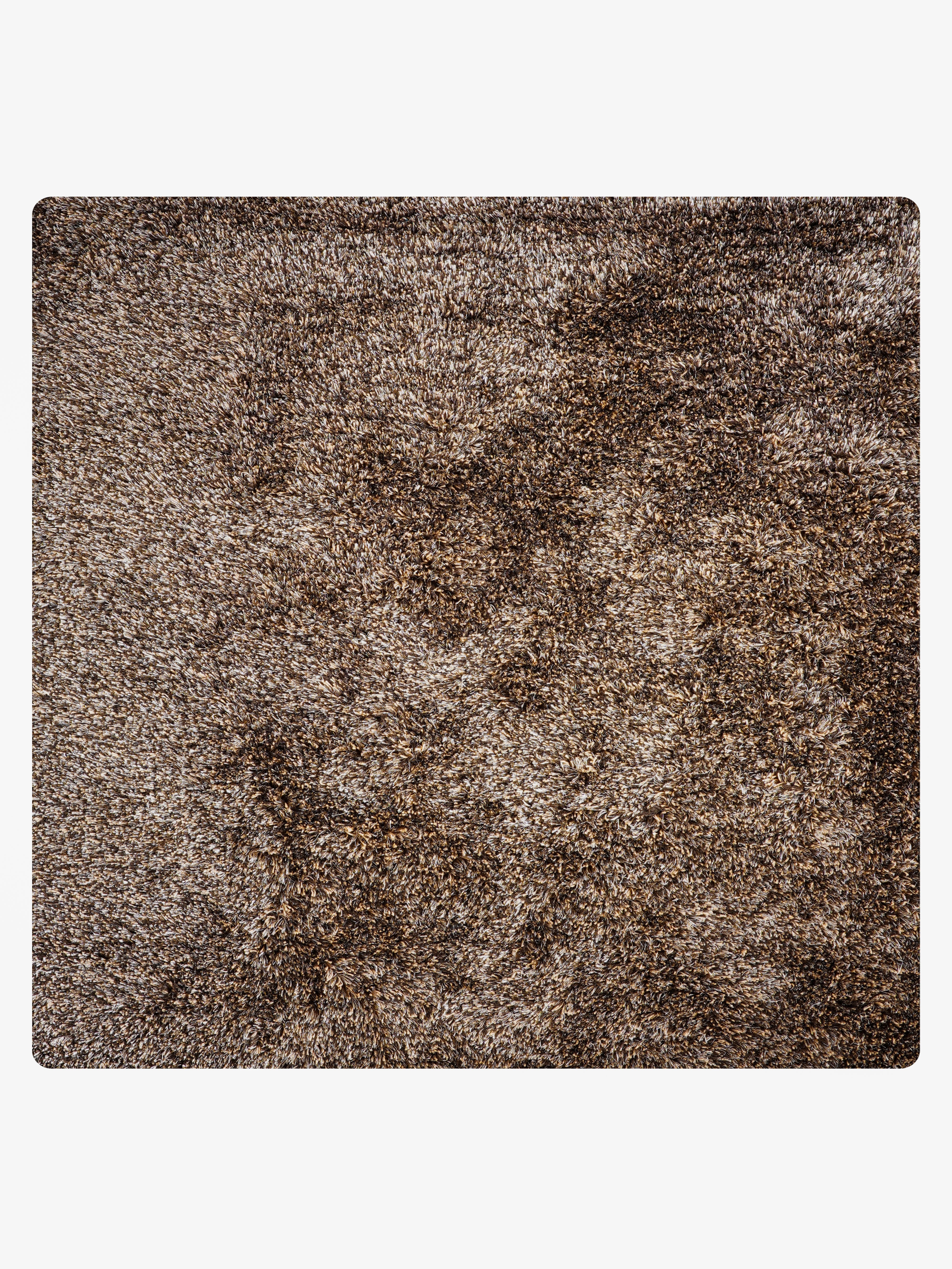 Beige Brown Hand Tufted Shag Rug