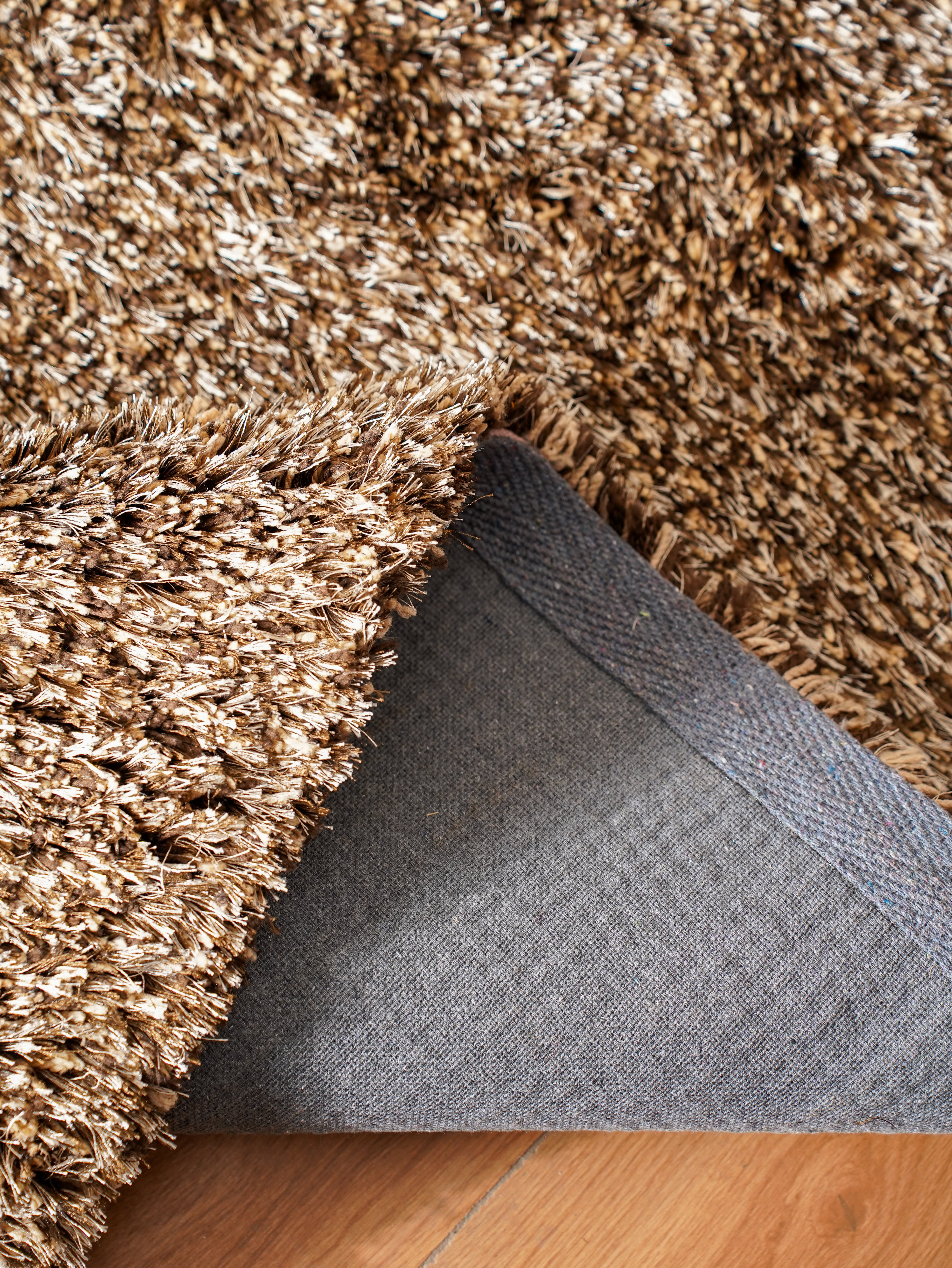 Beige Brown Hand Tufted Shag Rug