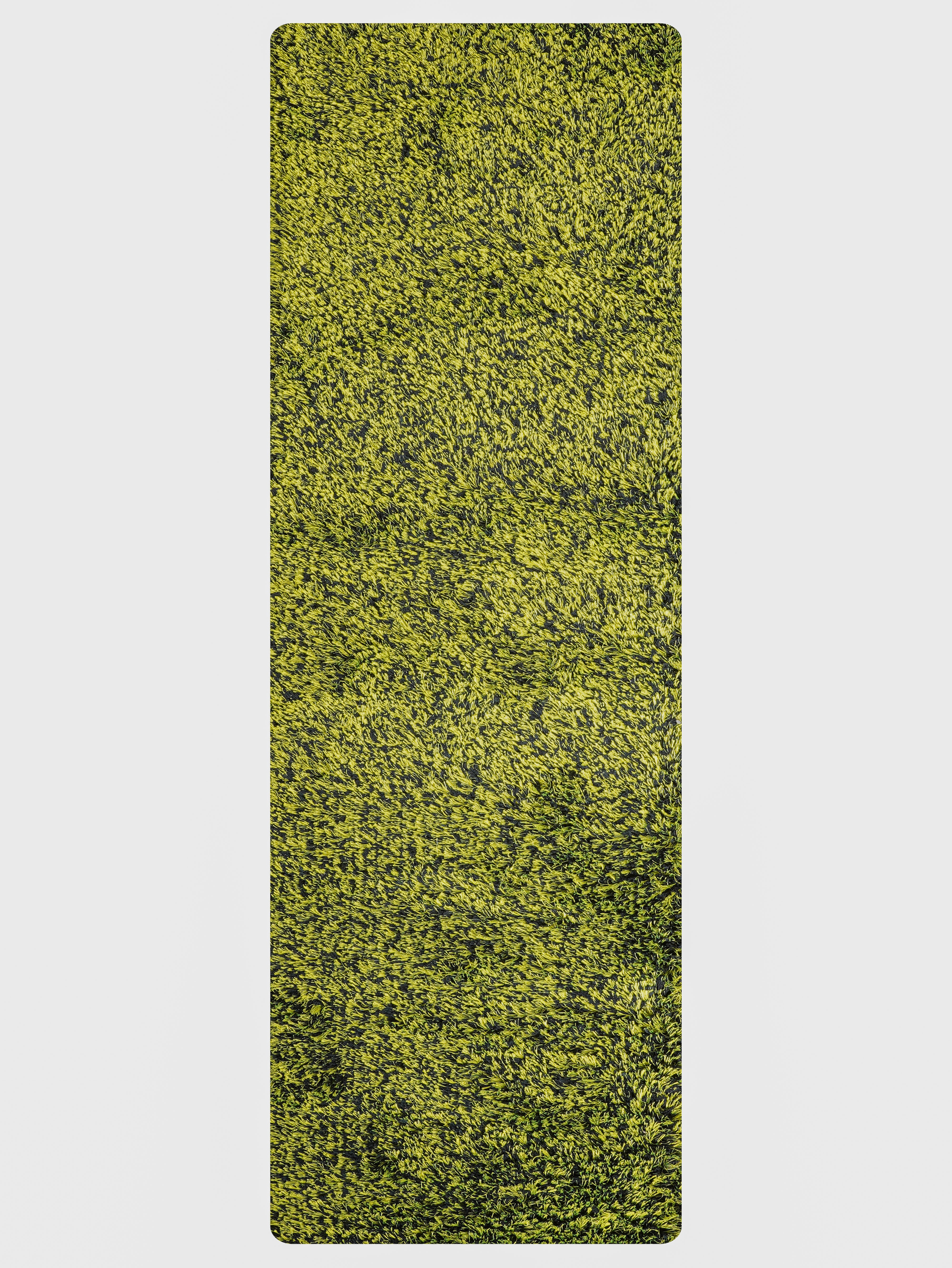 Solid Green Shag Polyester Area Rug