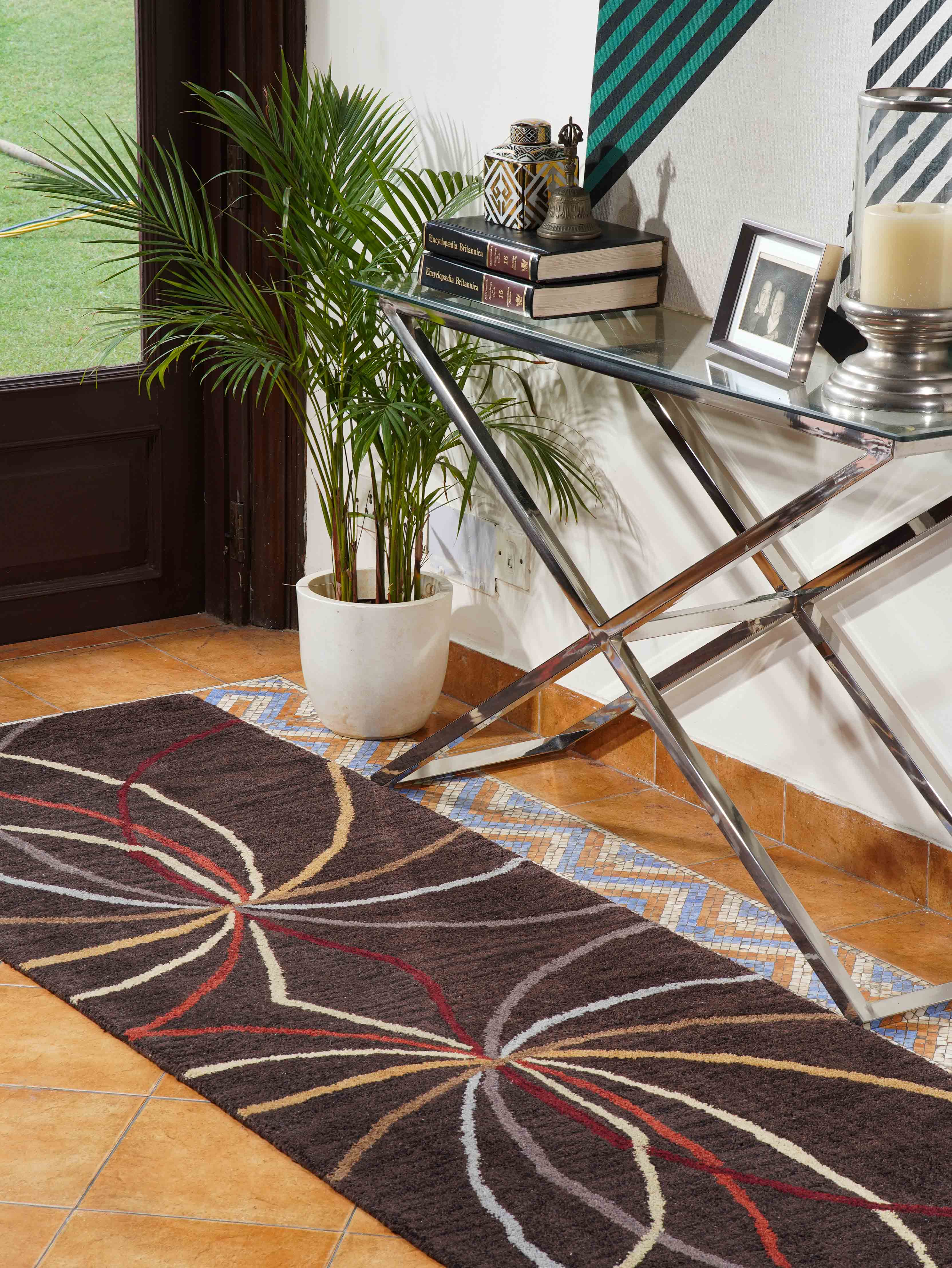 Jovin Hand Tufted Wool Brown Rug