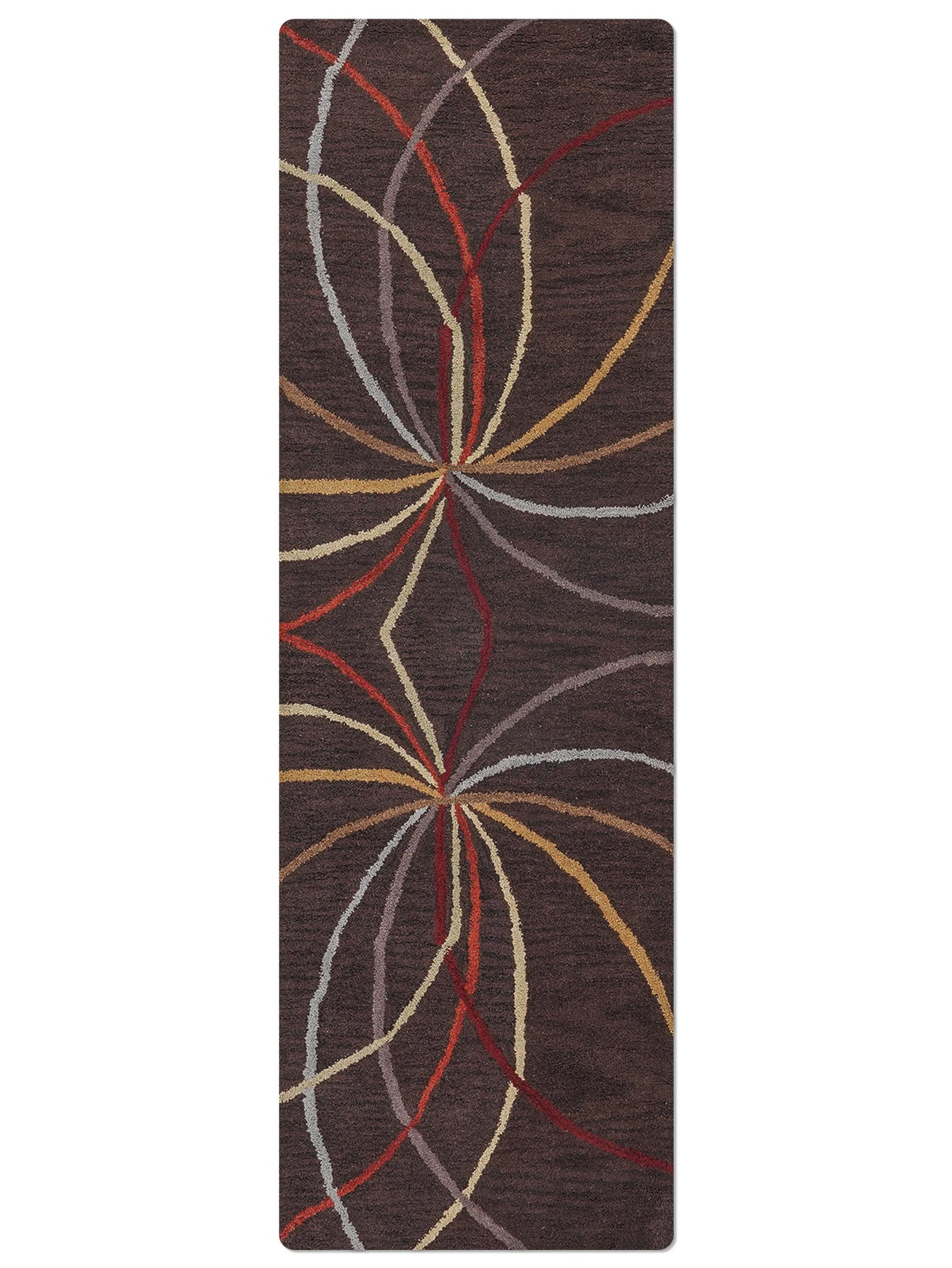 Jovin Hand Tufted Wool Brown Rug