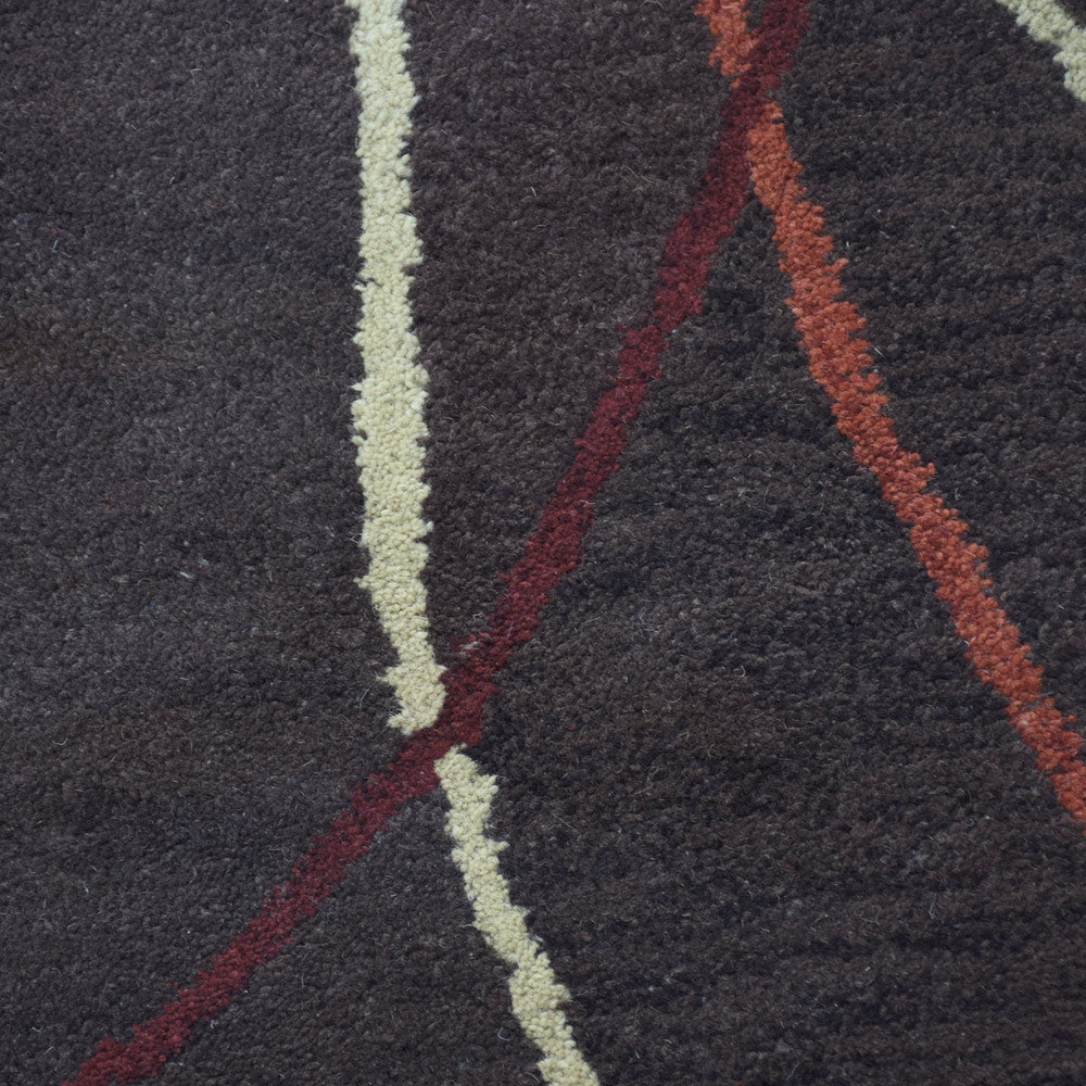 Jovin Hand Tufted Wool Brown Rug