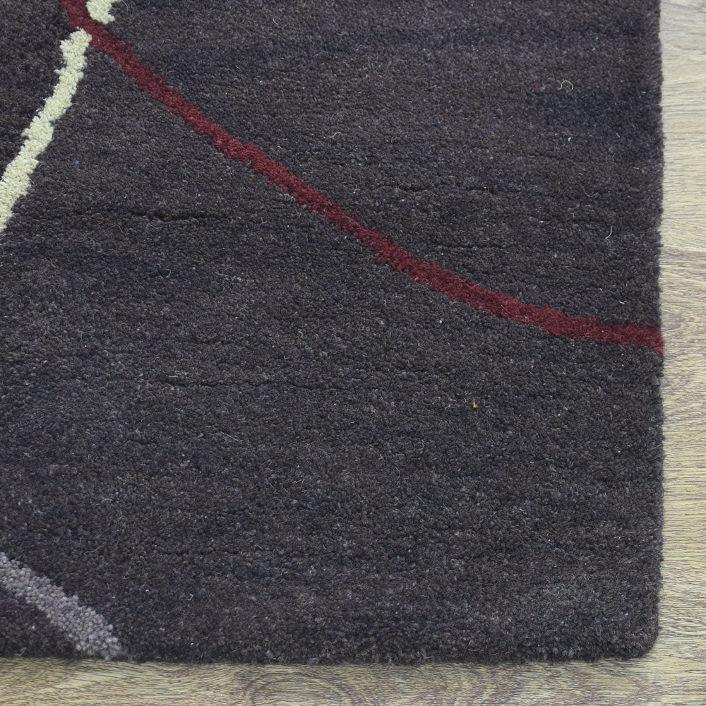 Jovin Hand Tufted Wool Brown Rug