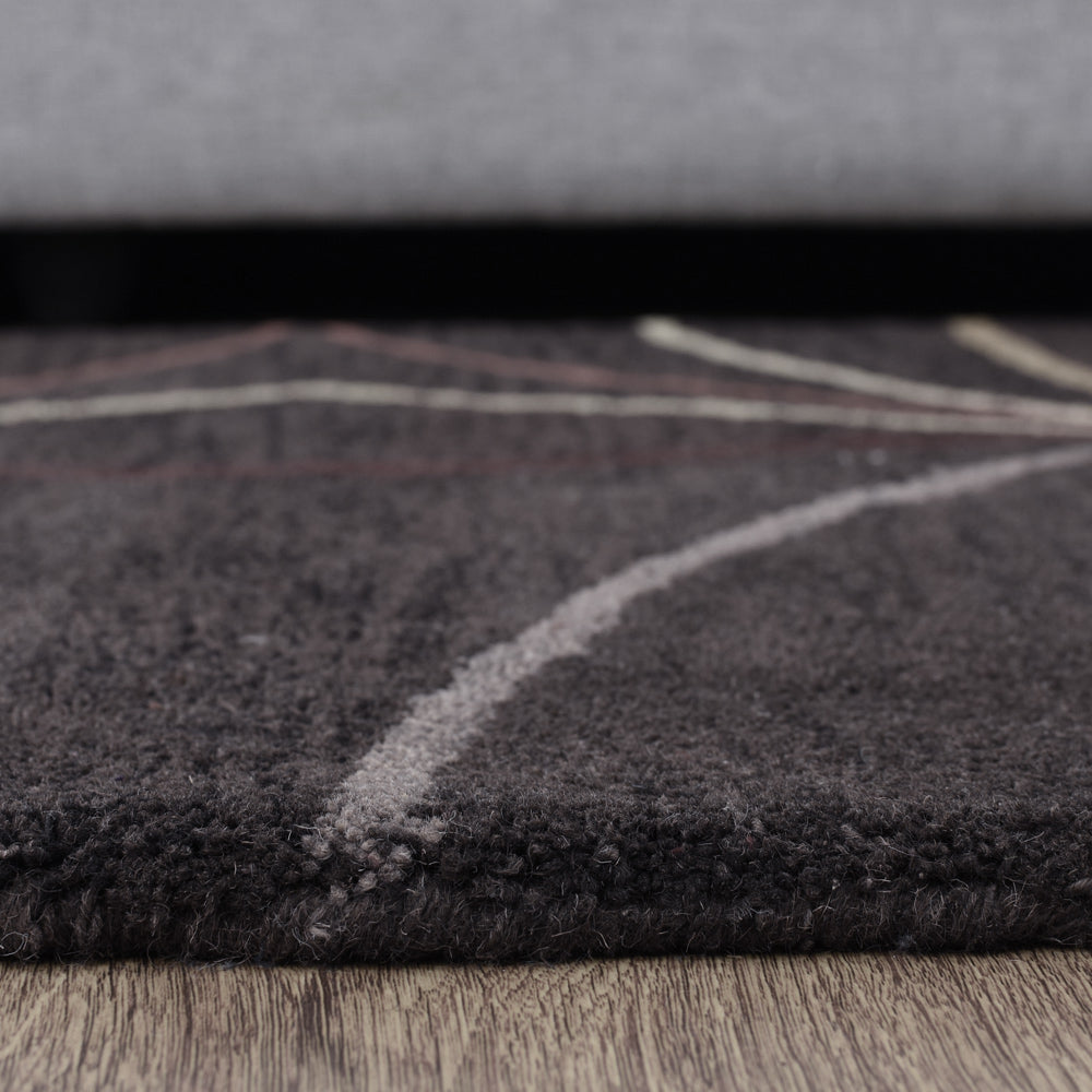 Jovin Hand Tufted Wool Brown Rug