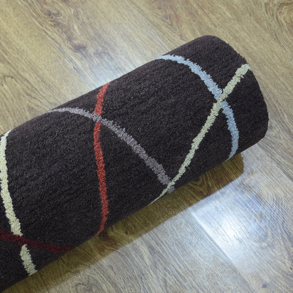 Jovin Hand Tufted Wool Brown Rug