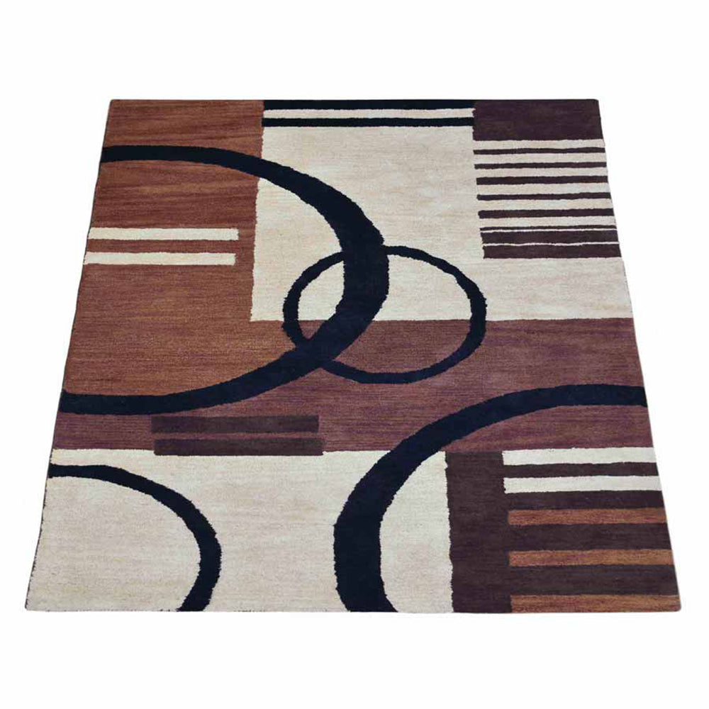 Hand Tufted Wool Area Rug Contemporary Multicolor