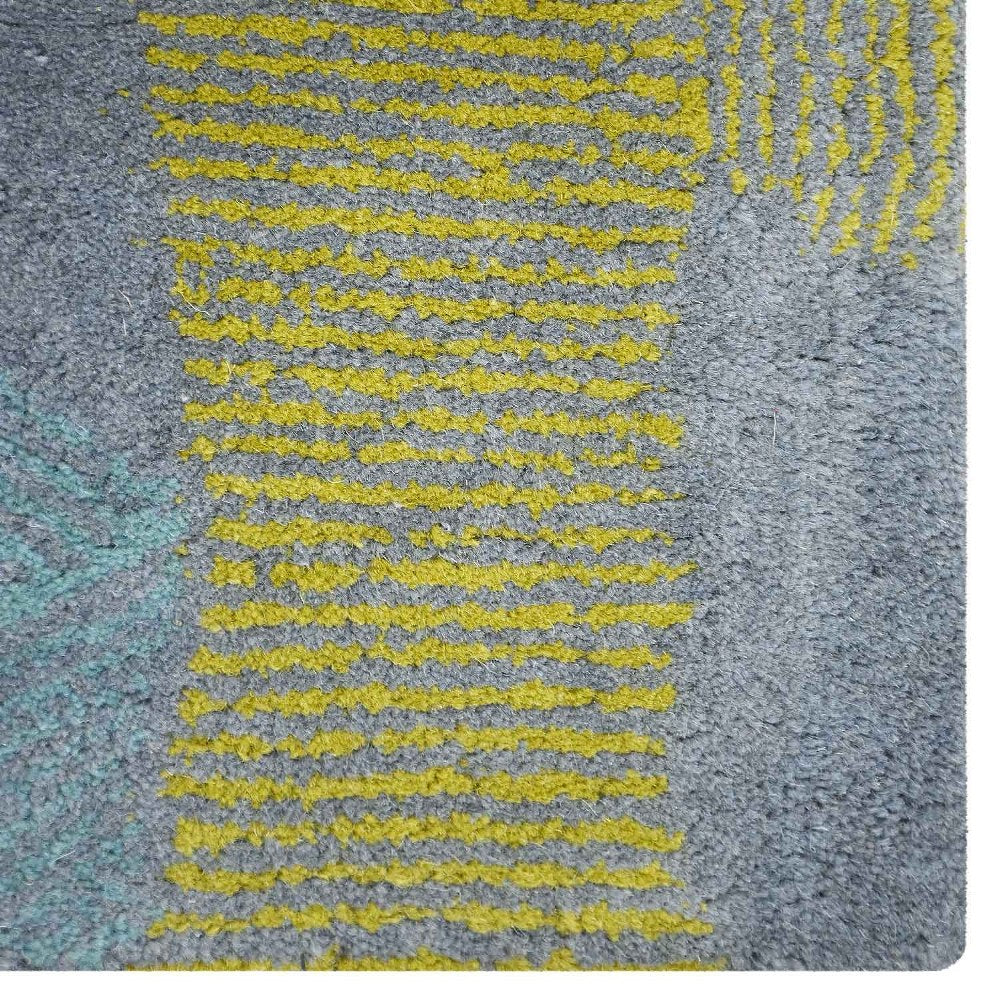 Hand Tufted Wool Area Rug Contemporary Multicolor