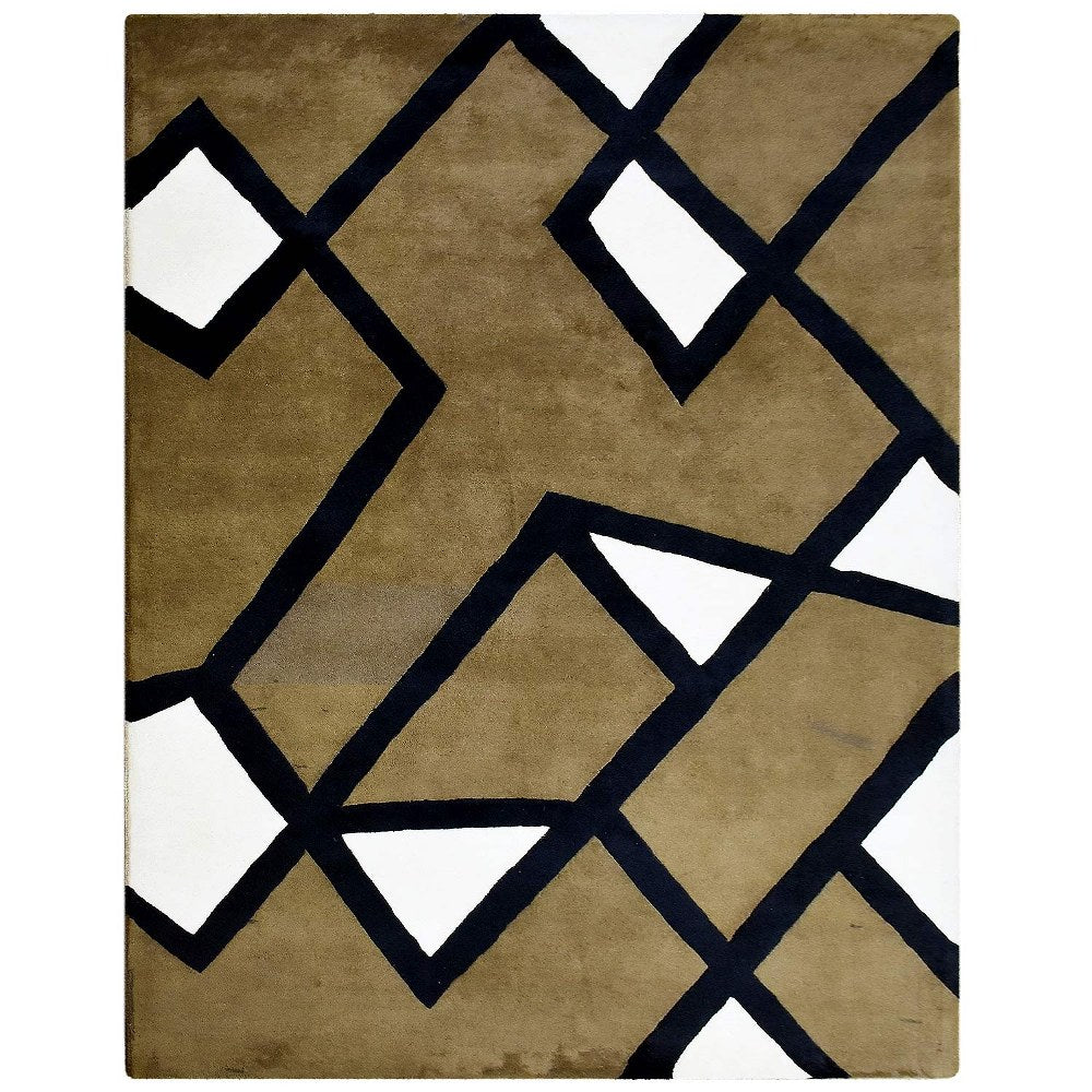 Hand Tufted Wool Area Rug Contemporary Multicolor