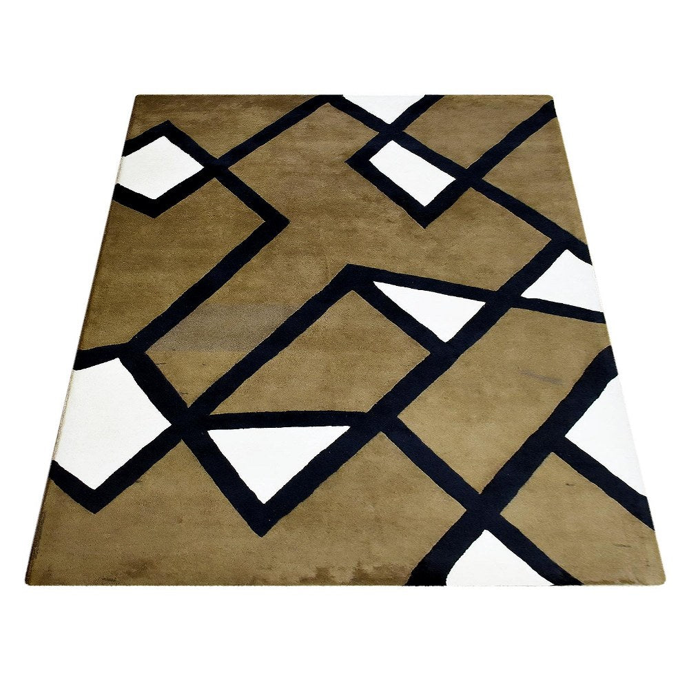 Hand Tufted Wool Area Rug Contemporary Multicolor