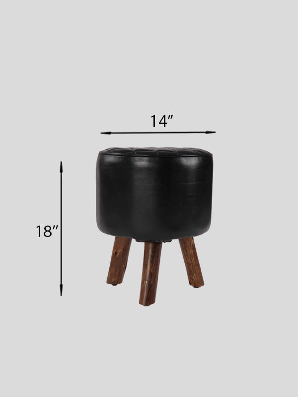 3 Leg Black Stool