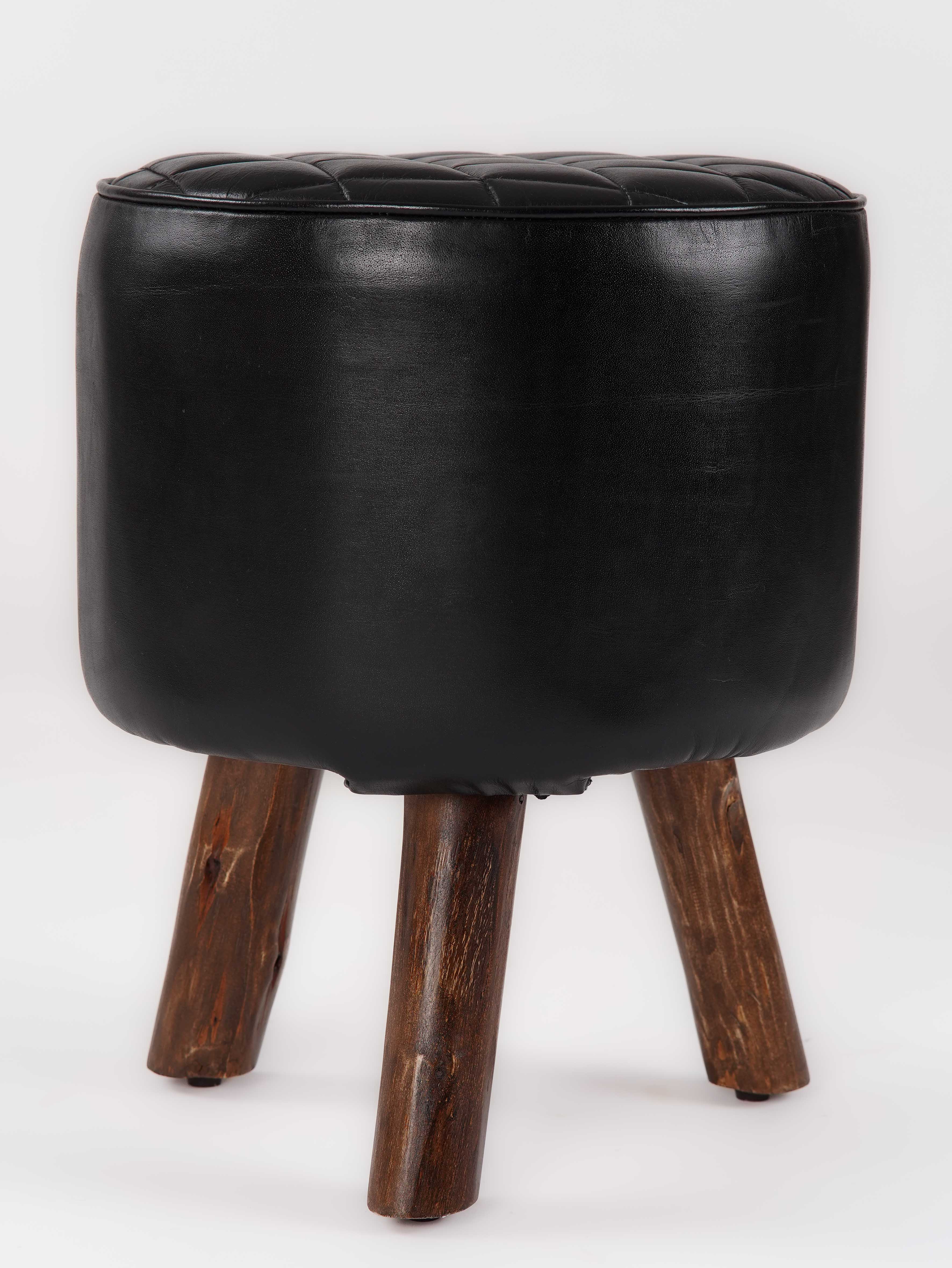 3 Leg Black Stool