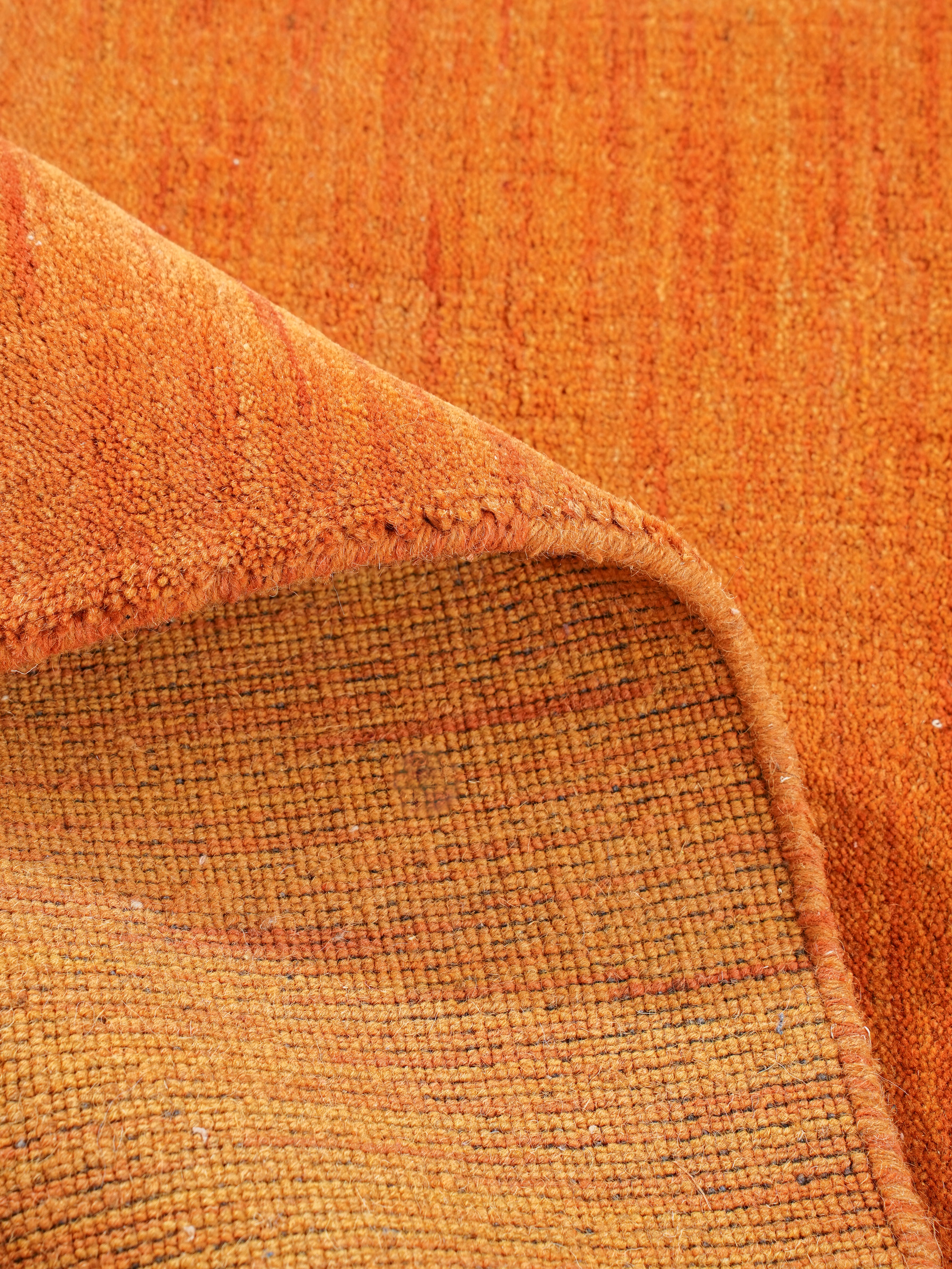 Solid Hand Knotted Wool Rug