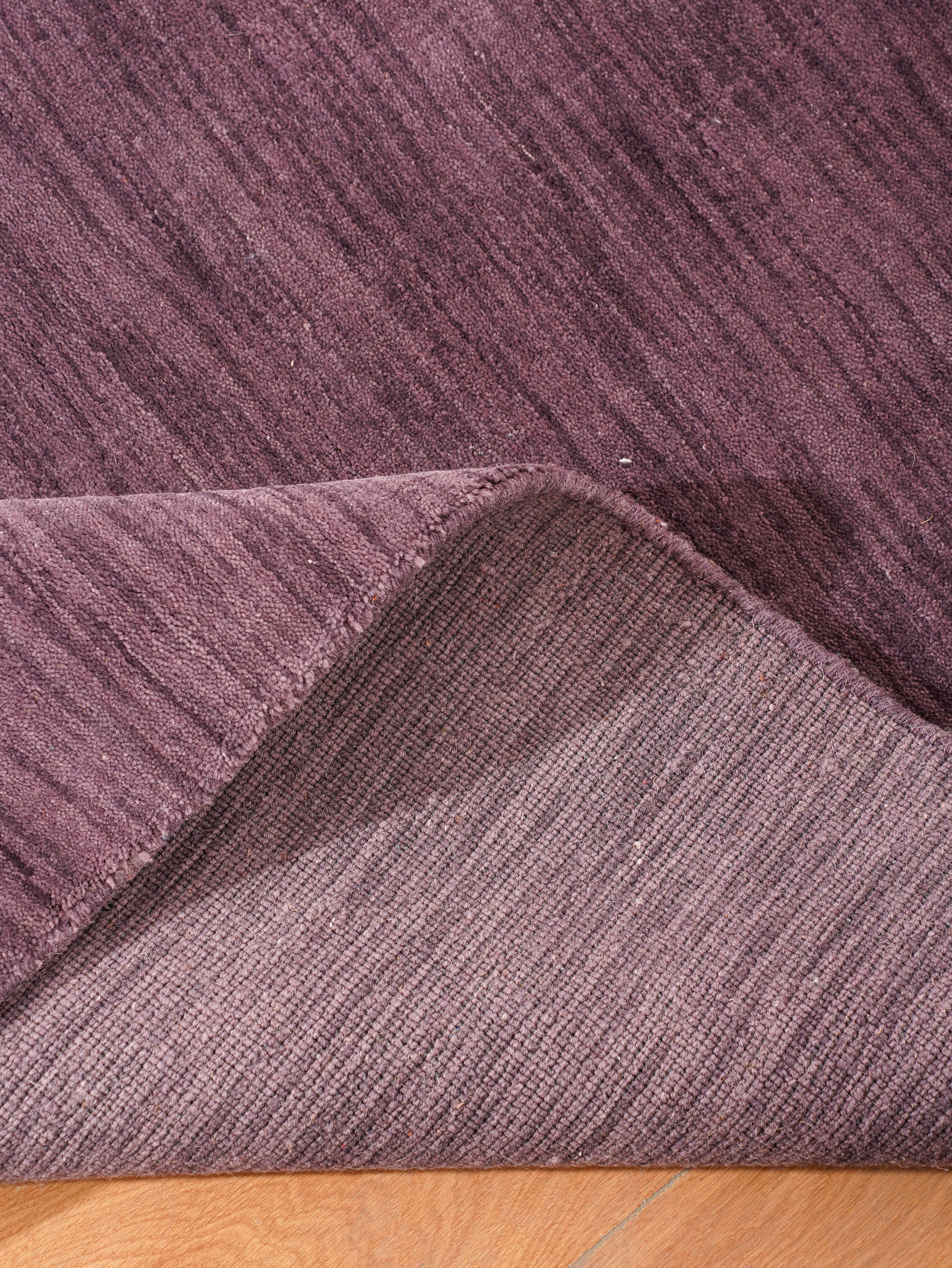 Solid Hand Knotted Wool Rug