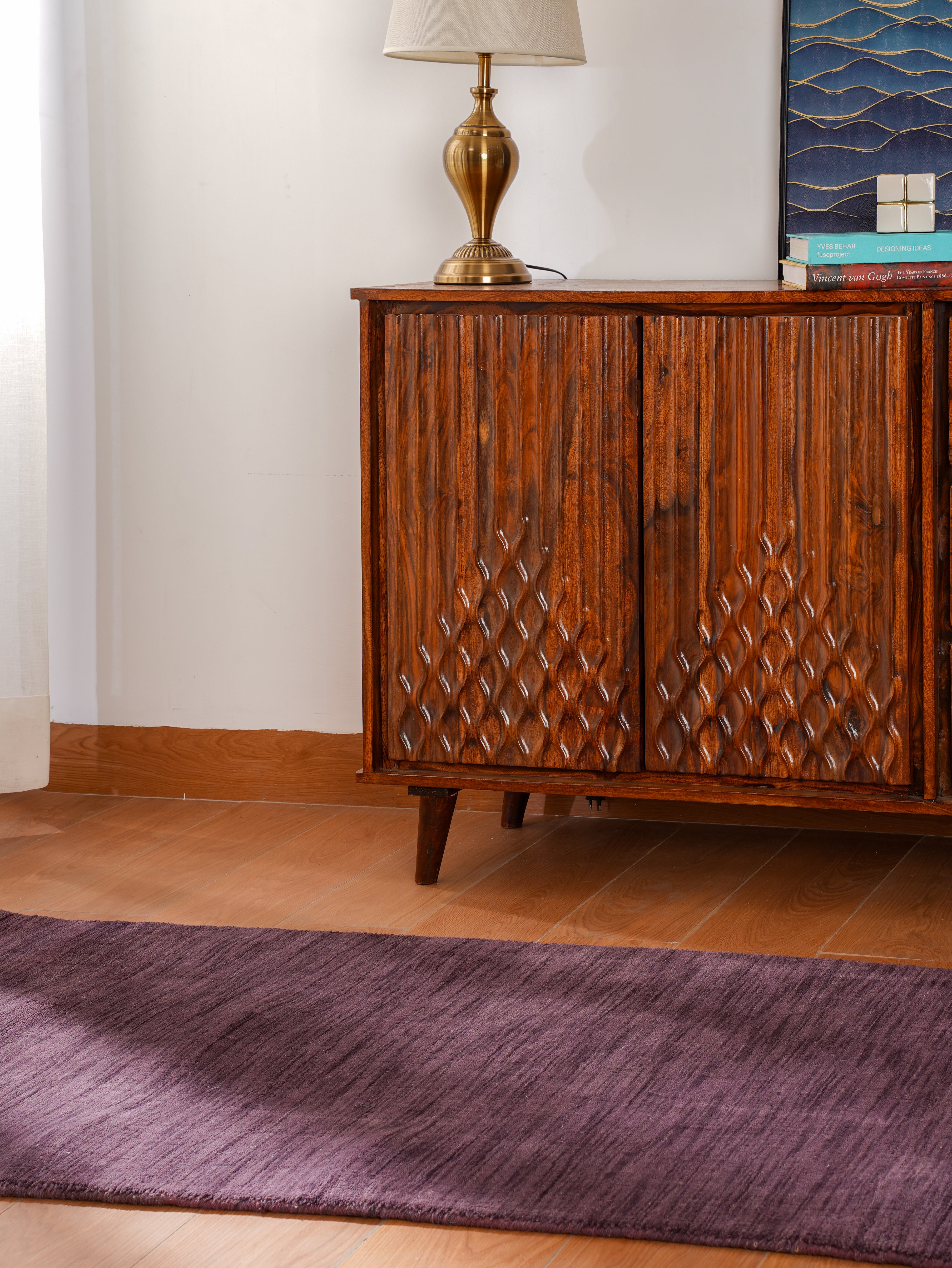 Solid Hand Knotted Wool Rug