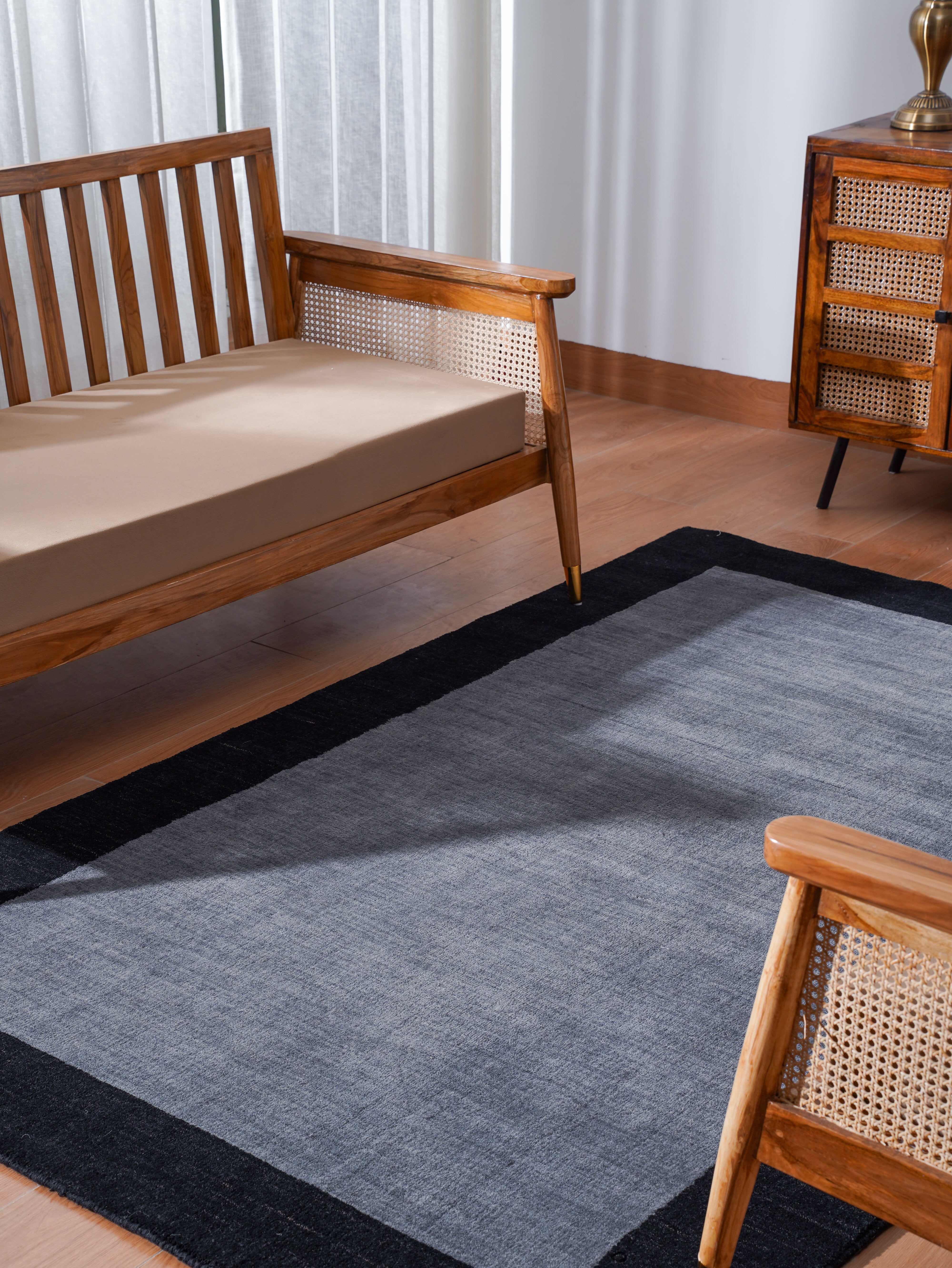 Frame Hand Knotted Wool Rug