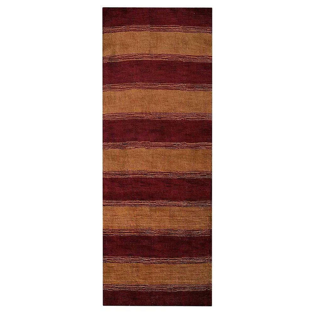 Autumn Stripes Hand Knotted Wool Rug