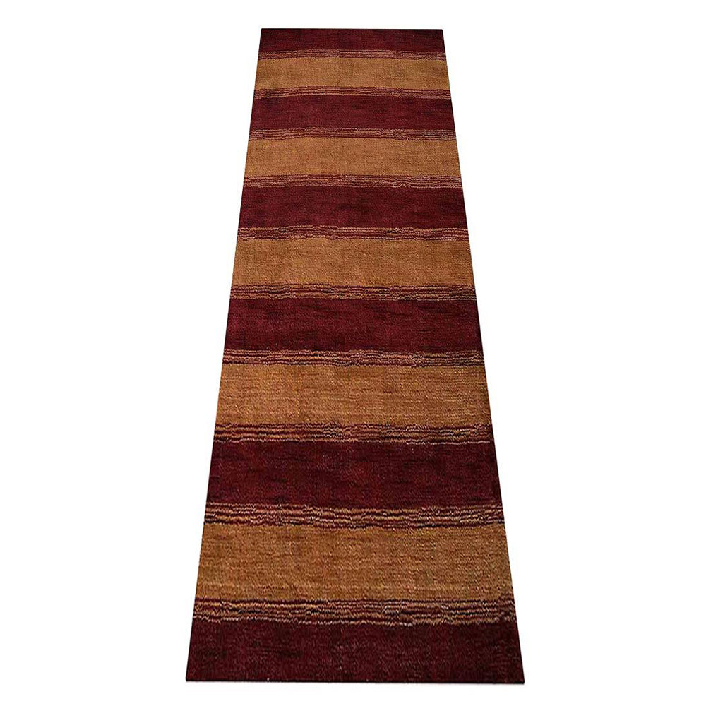 Autumn Stripes Hand Knotted Wool Rug