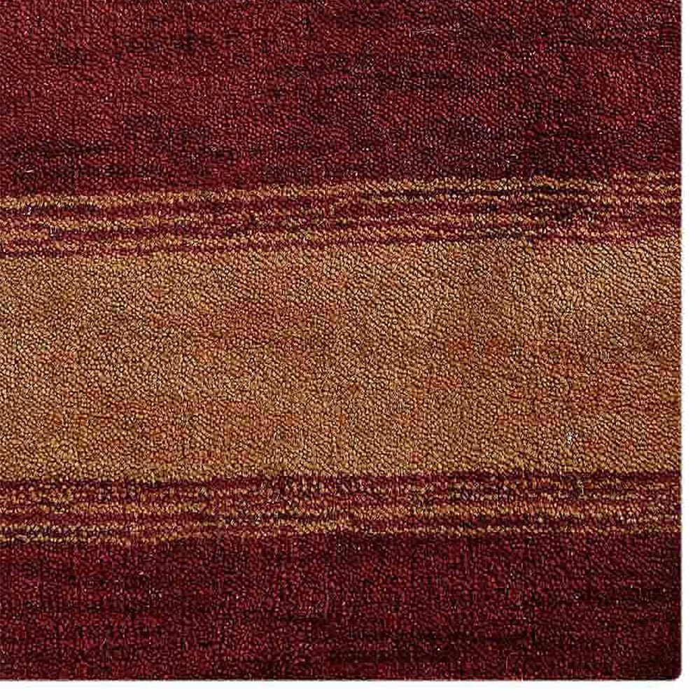 Autumn Stripes Hand Knotted Wool Rug