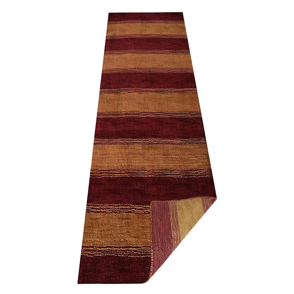 Autumn Stripes Hand Knotted Wool Rug