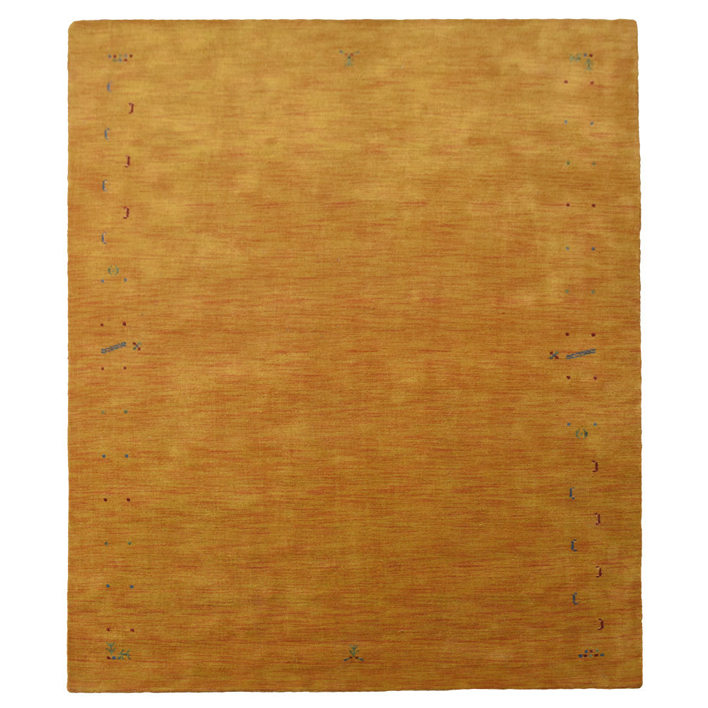 Hand Knotted Loom Wool Area Rug Contemporary Orange