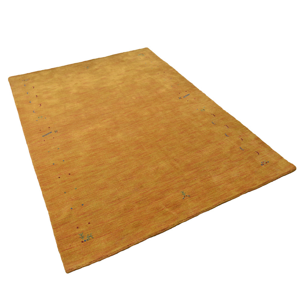 Hand Knotted Loom Wool Area Rug Contemporary Orange