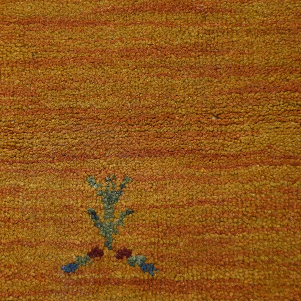 Hand Knotted Loom Wool Area Rug Contemporary Orange