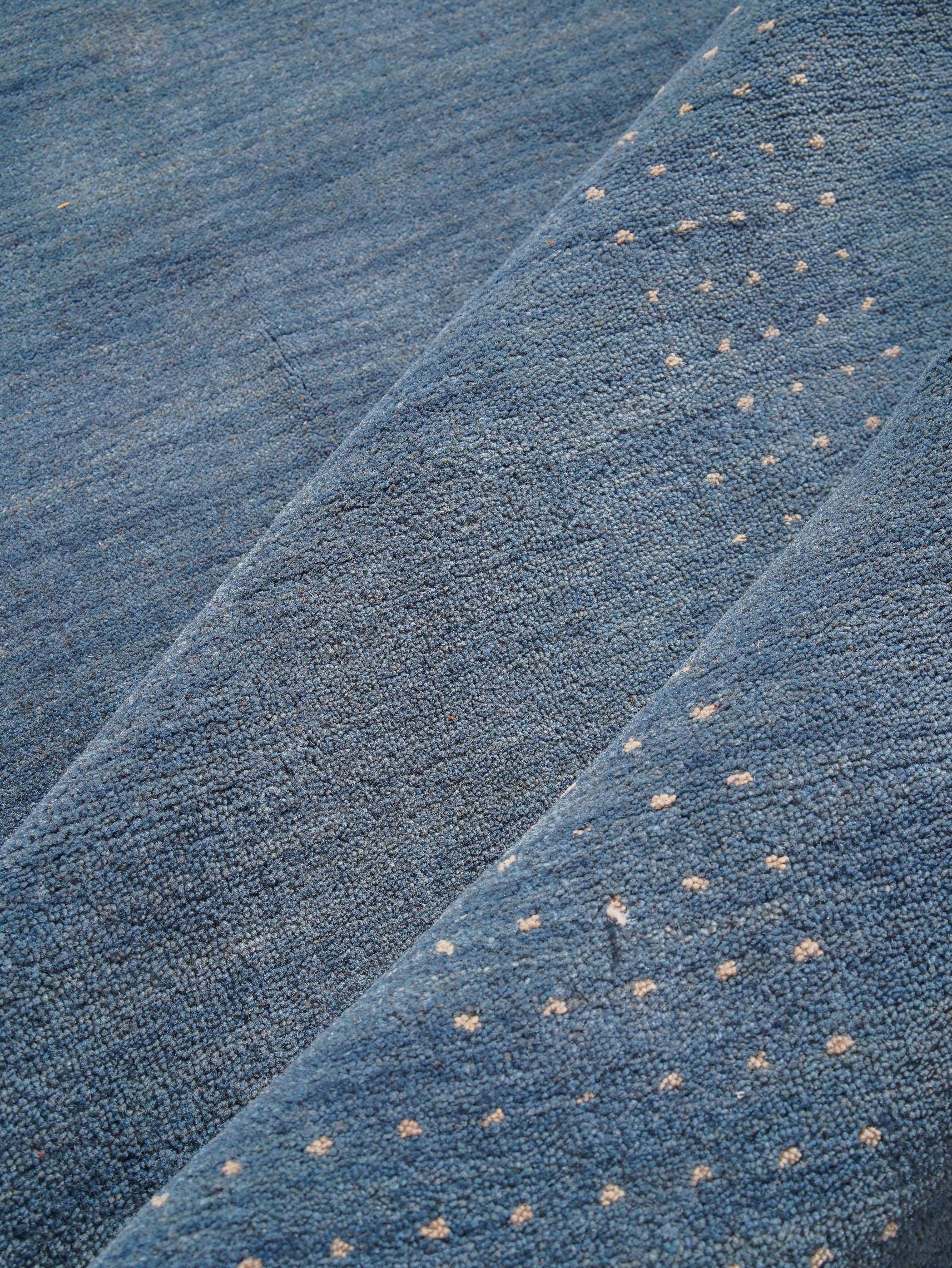 Teal Hand Knotted Wool Rug