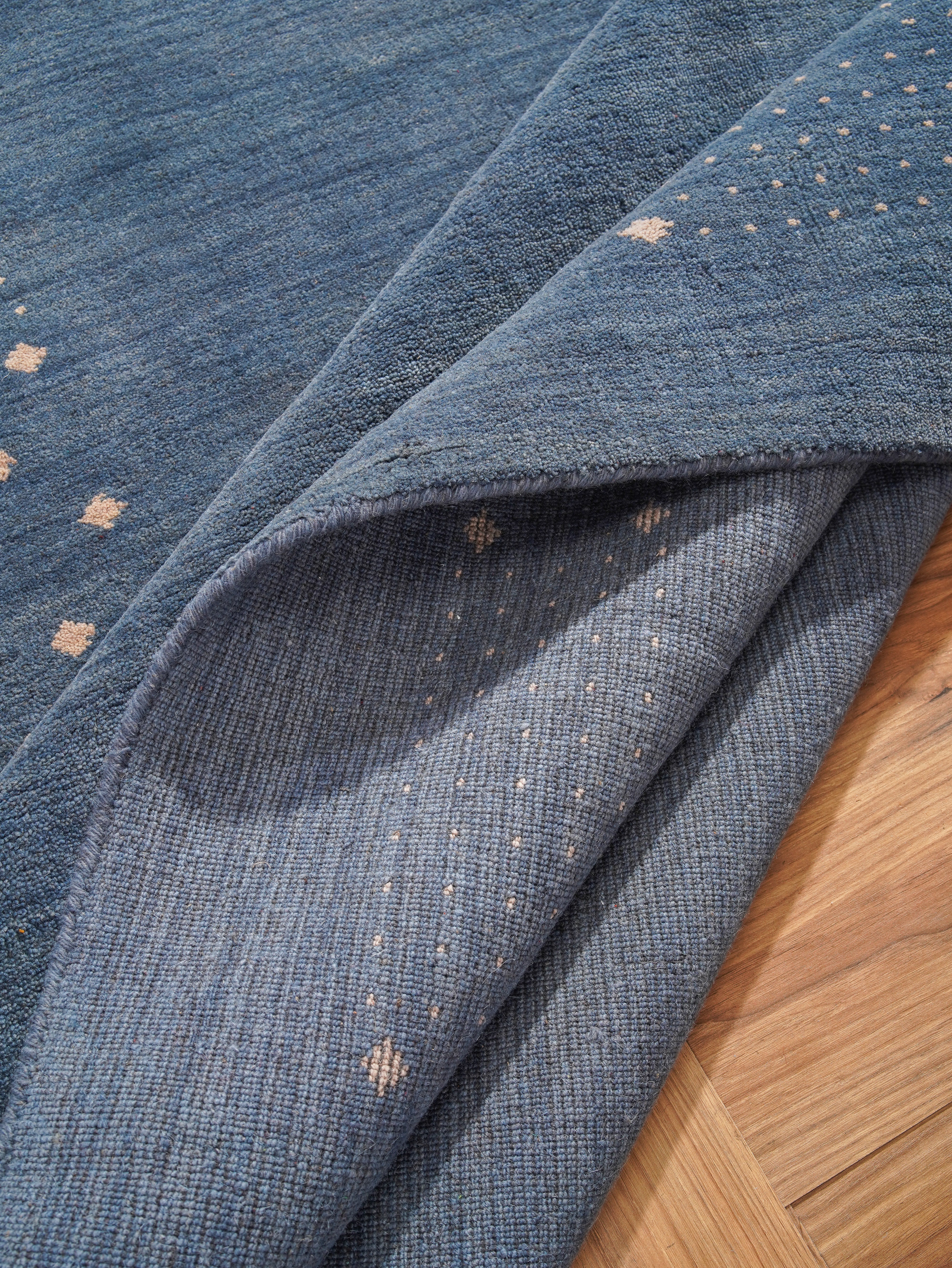 Teal Hand Knotted Wool Rug