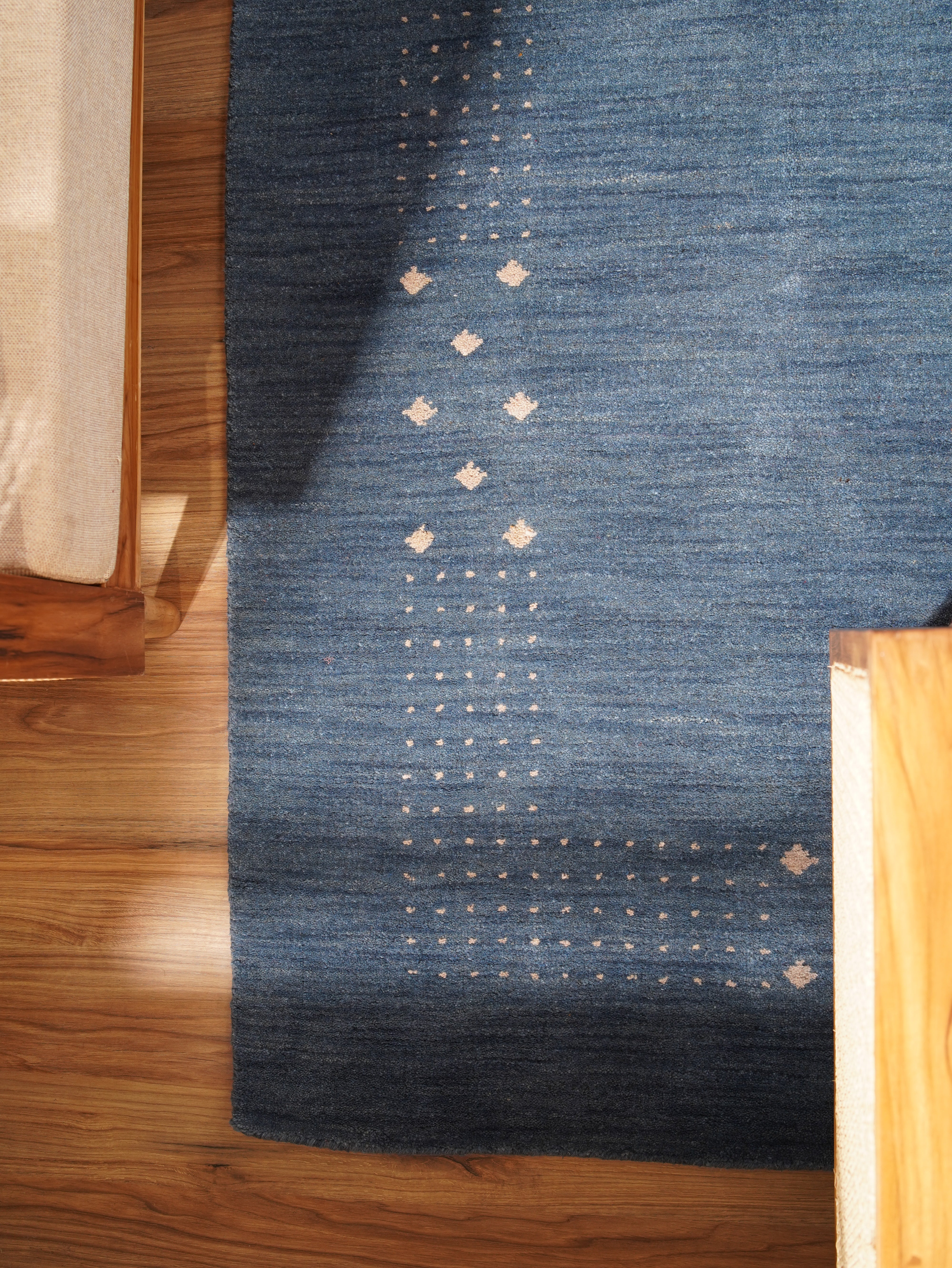 Teal Hand Knotted Wool Rug