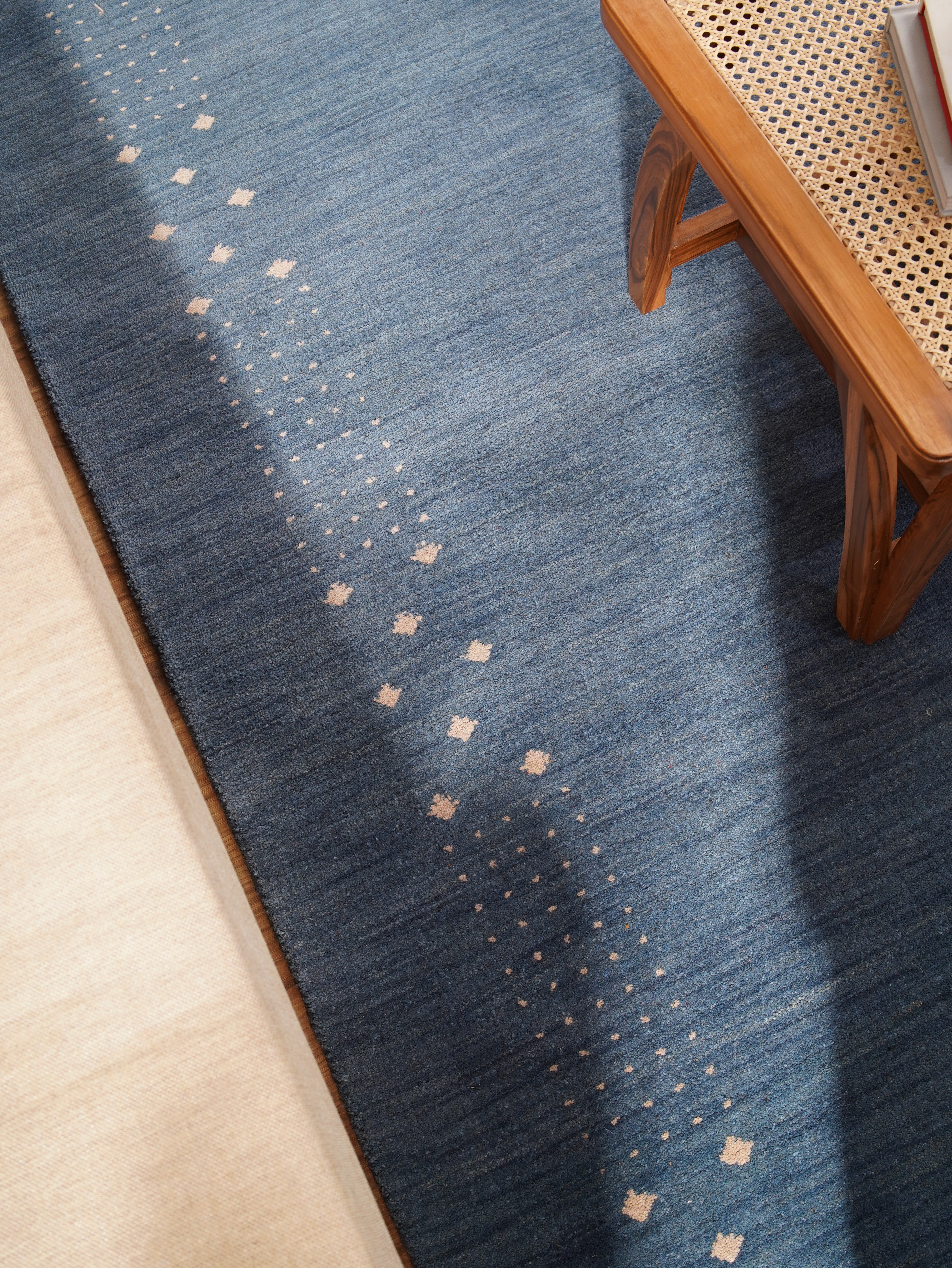 Teal Hand Knotted Wool Rug