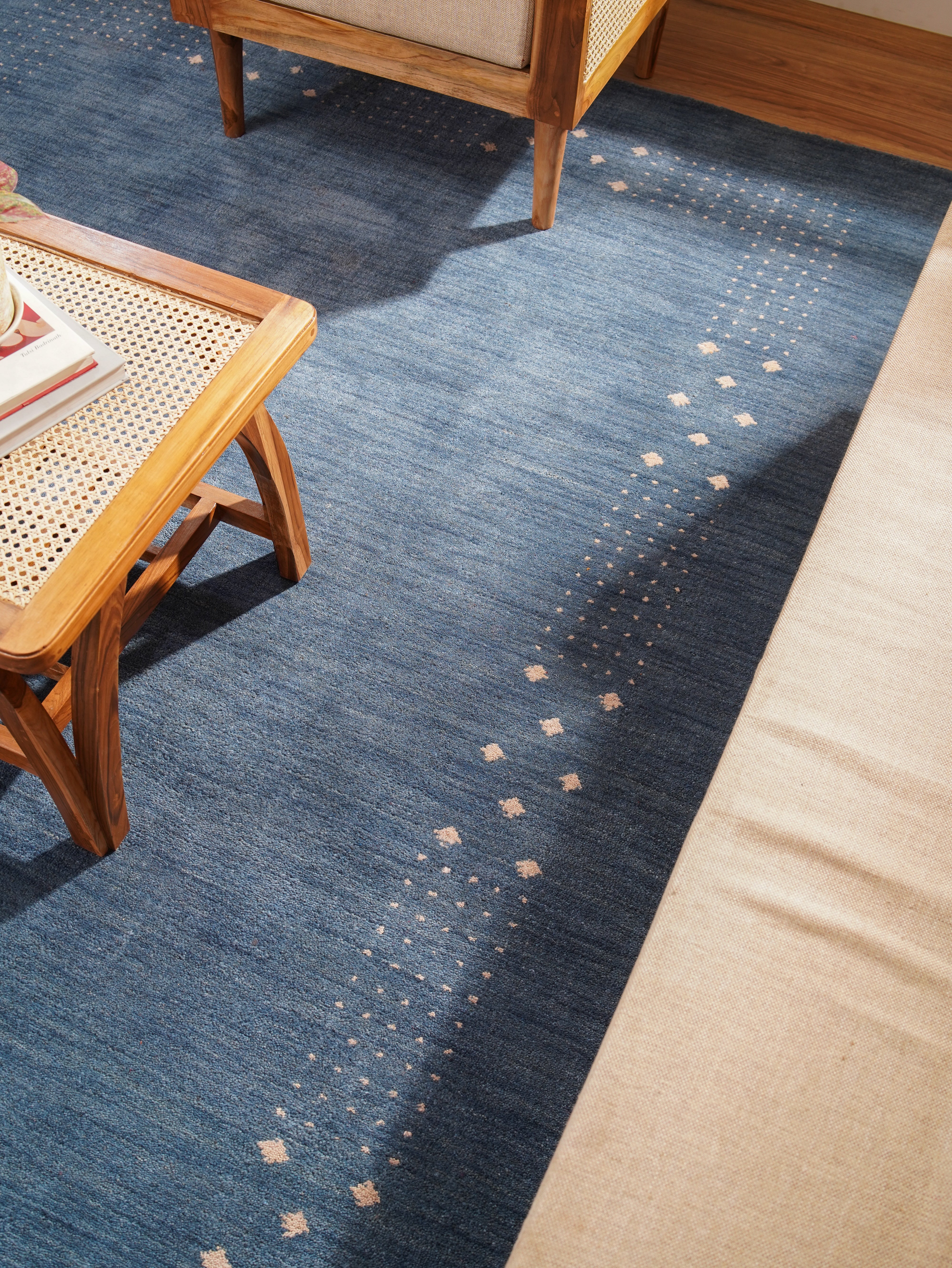 Teal Hand Knotted Wool Rug