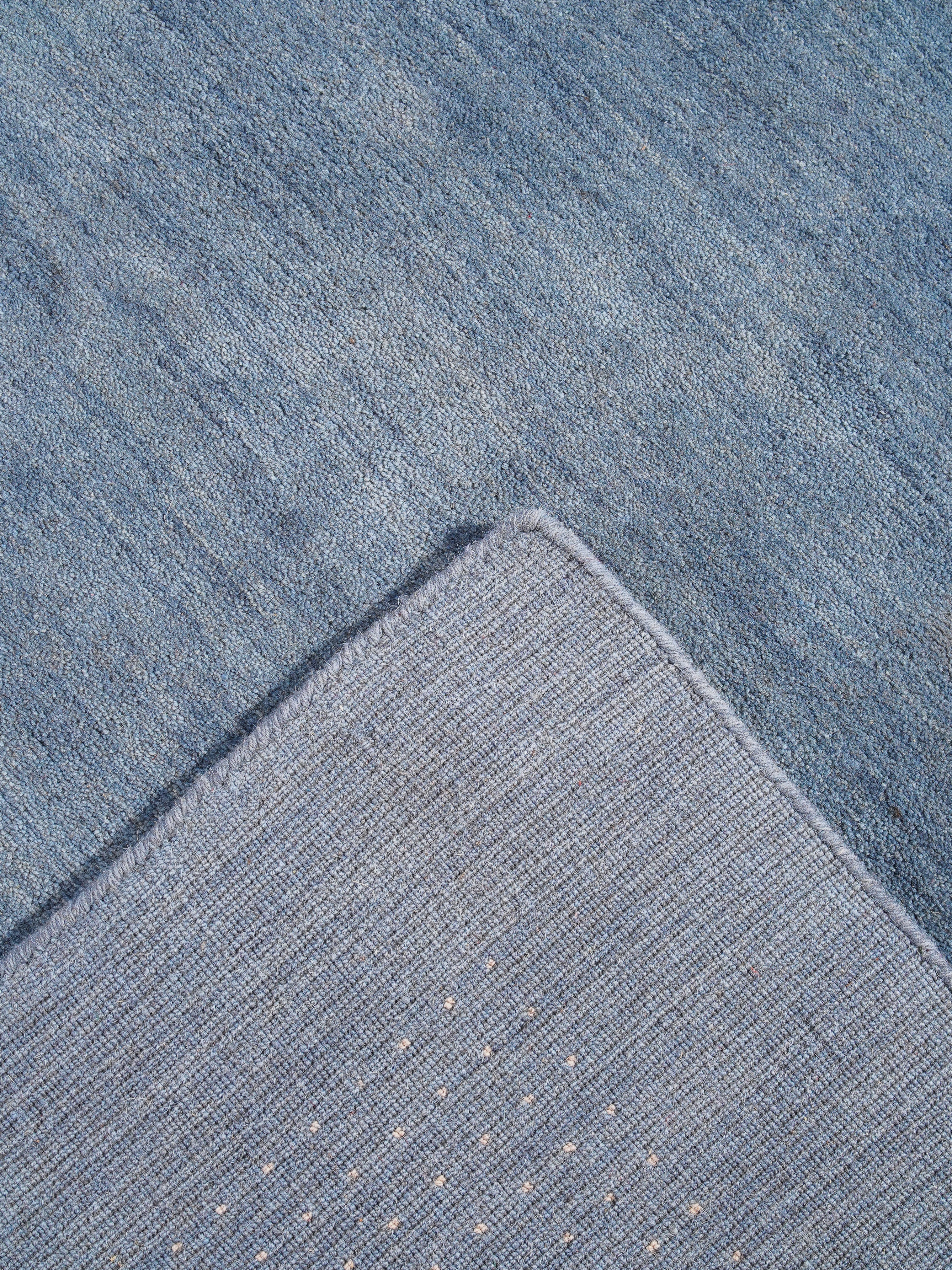 Teal Hand Knotted Wool Rug