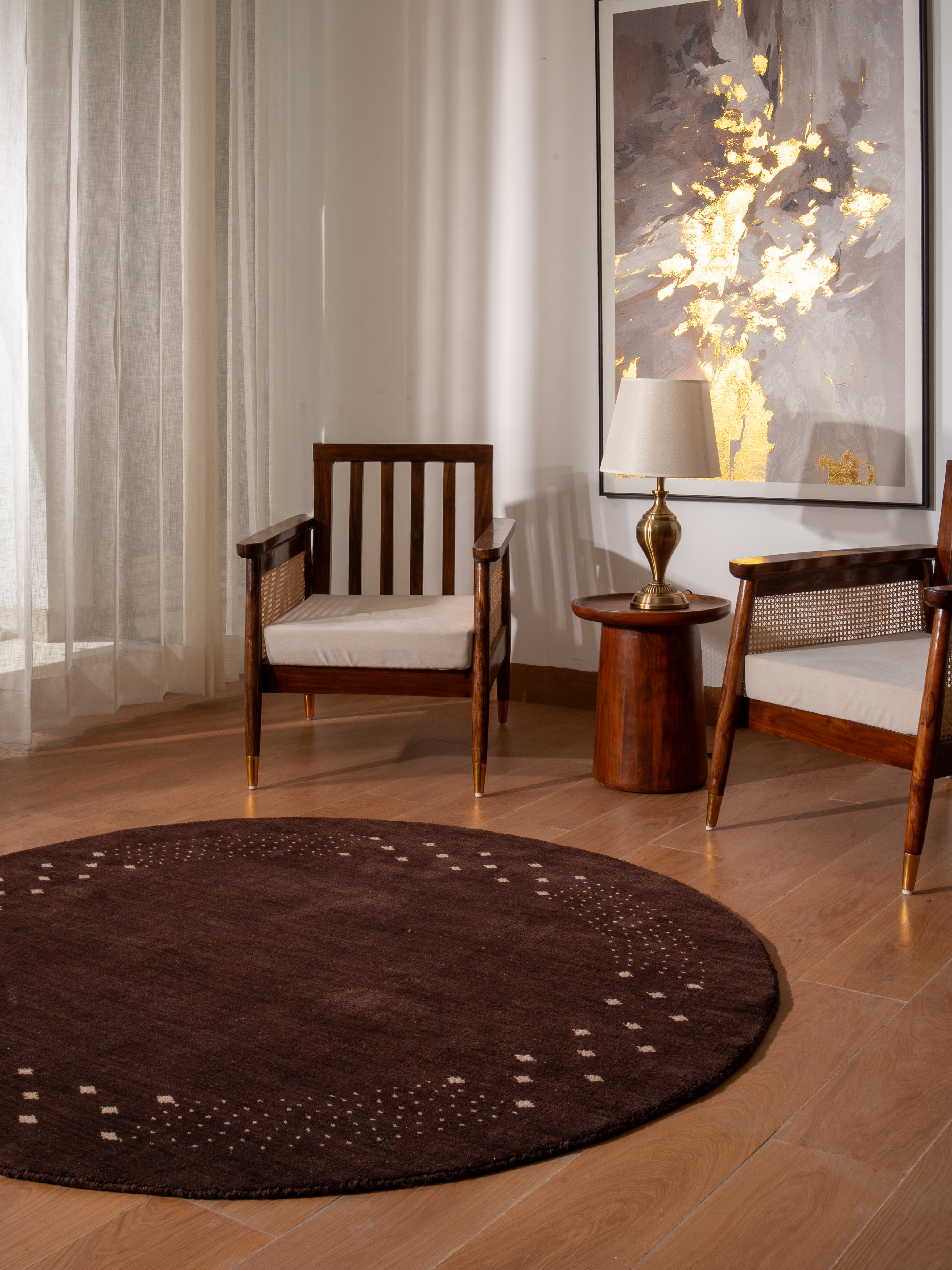 Teal Hand Knotted Wool Rug