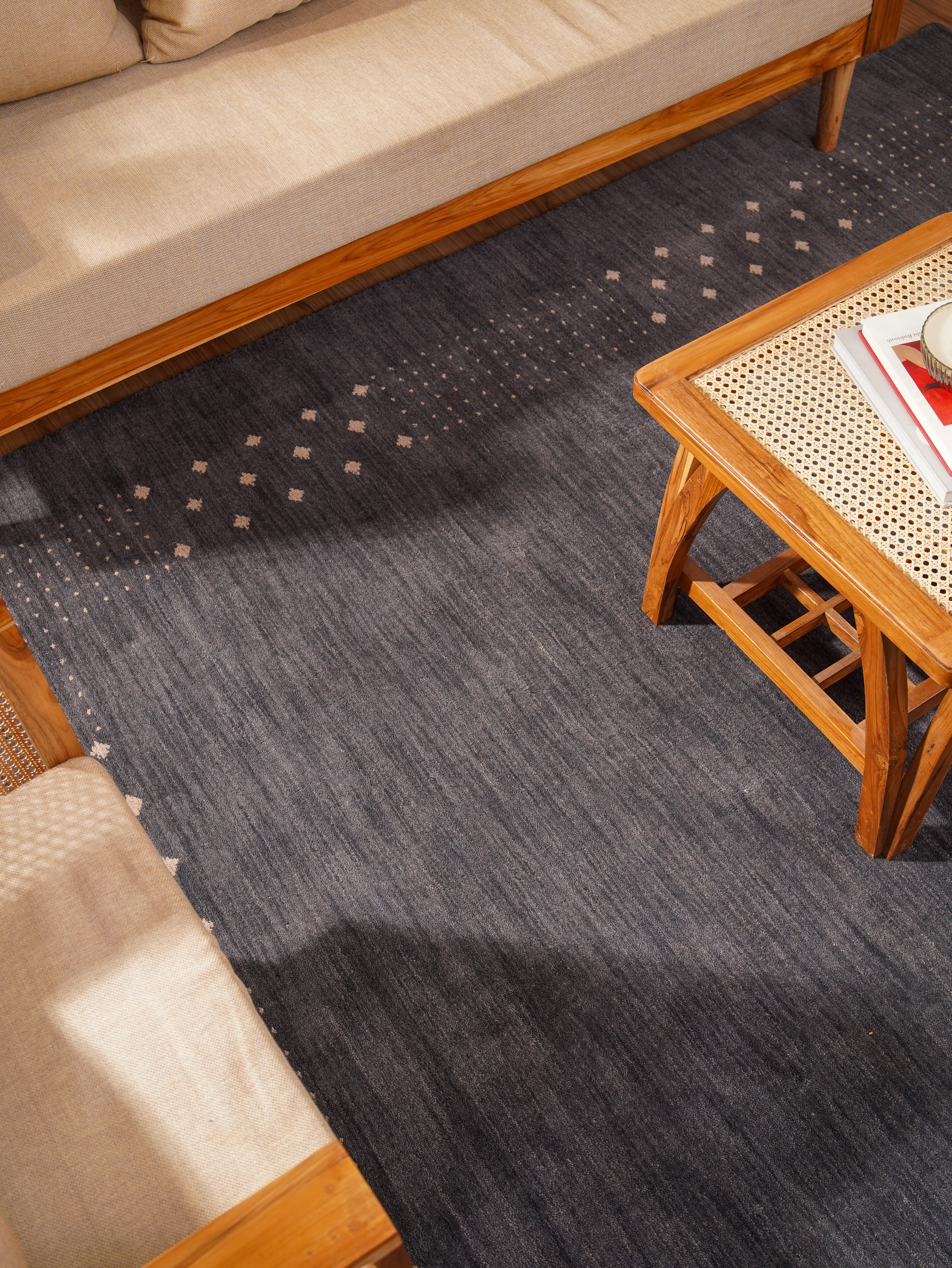 Teal Hand Knotted Wool Rug