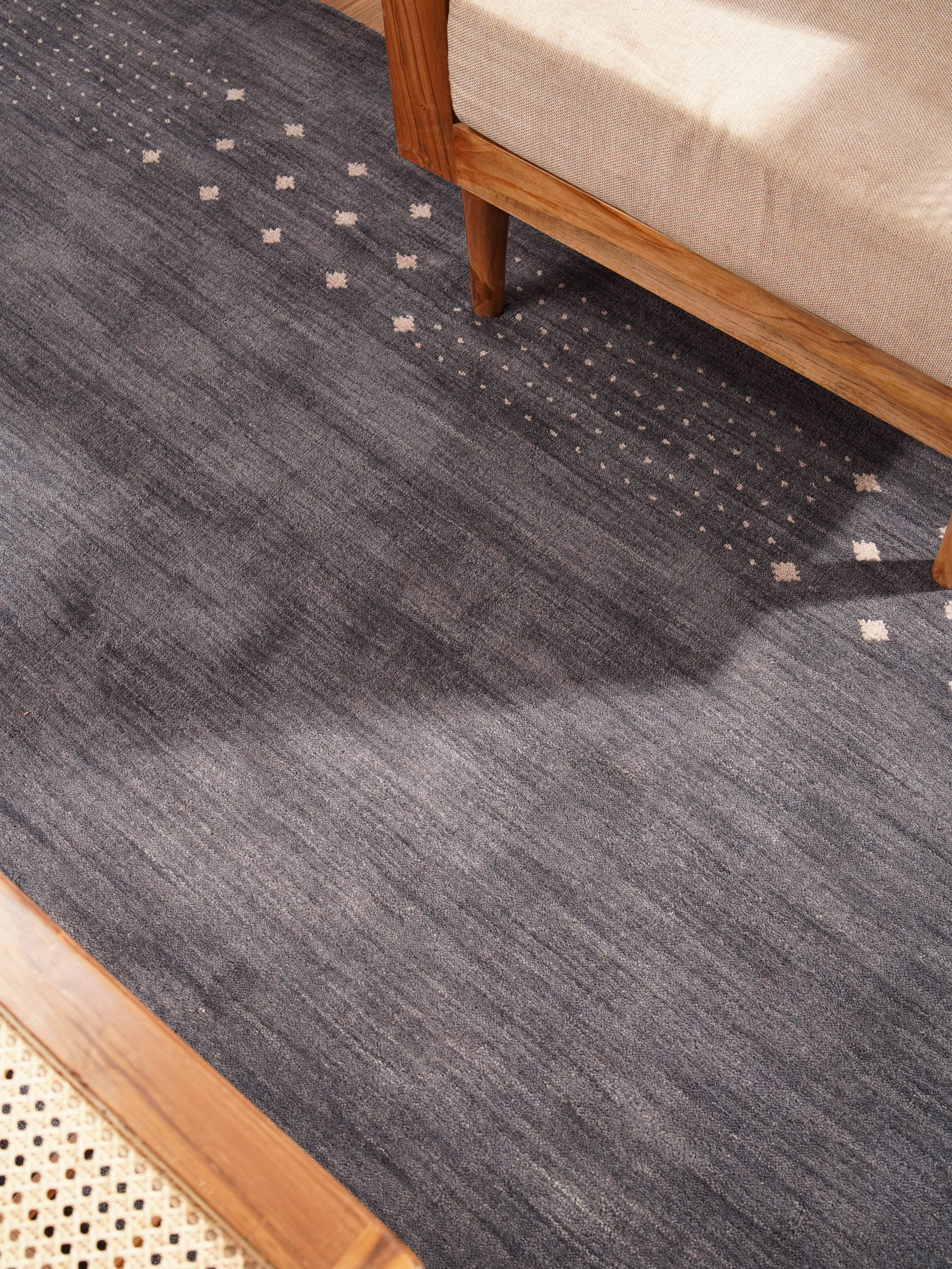 Teal Hand Knotted Wool Rug