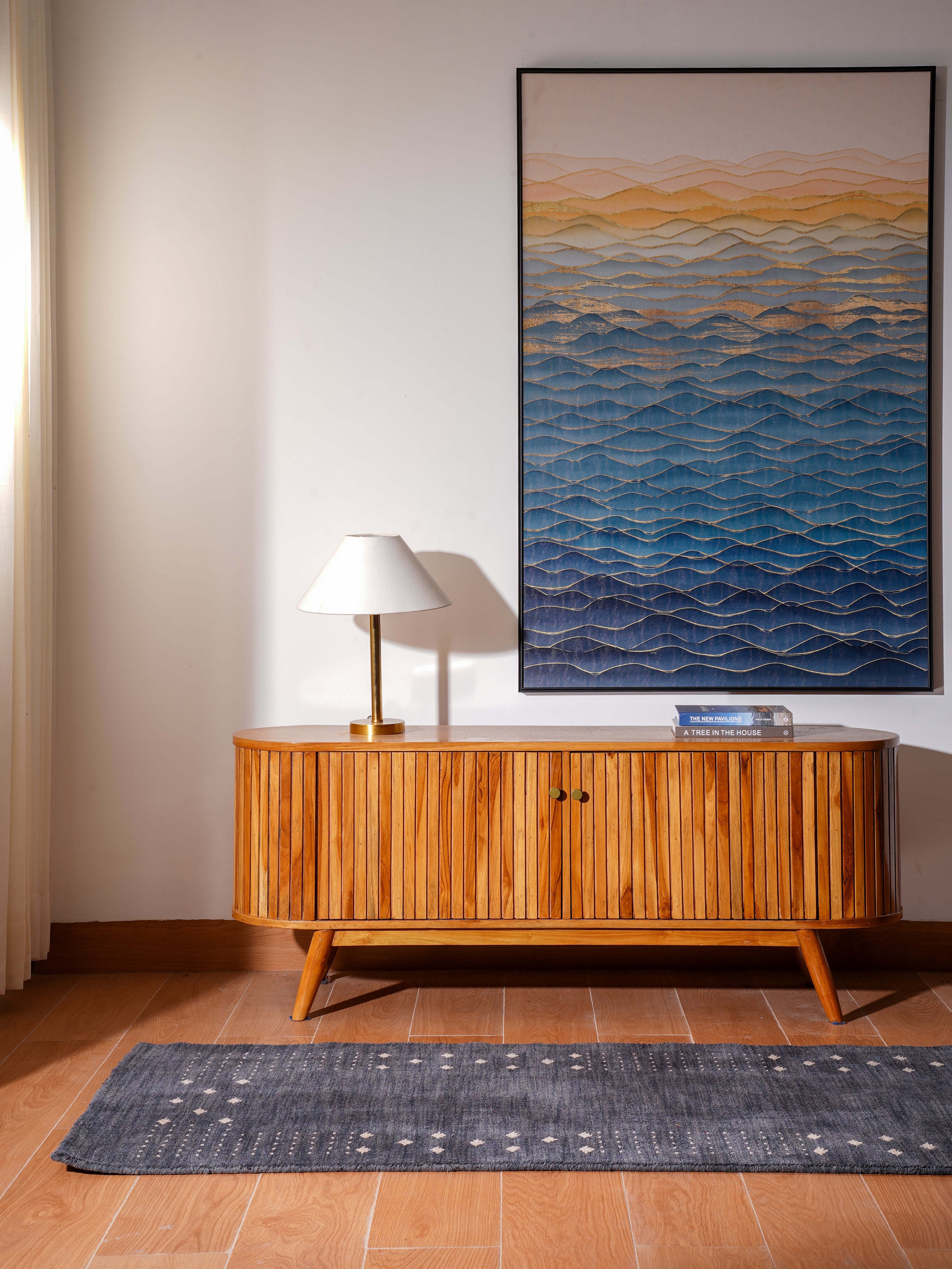 Teal Hand Knotted Wool Rug