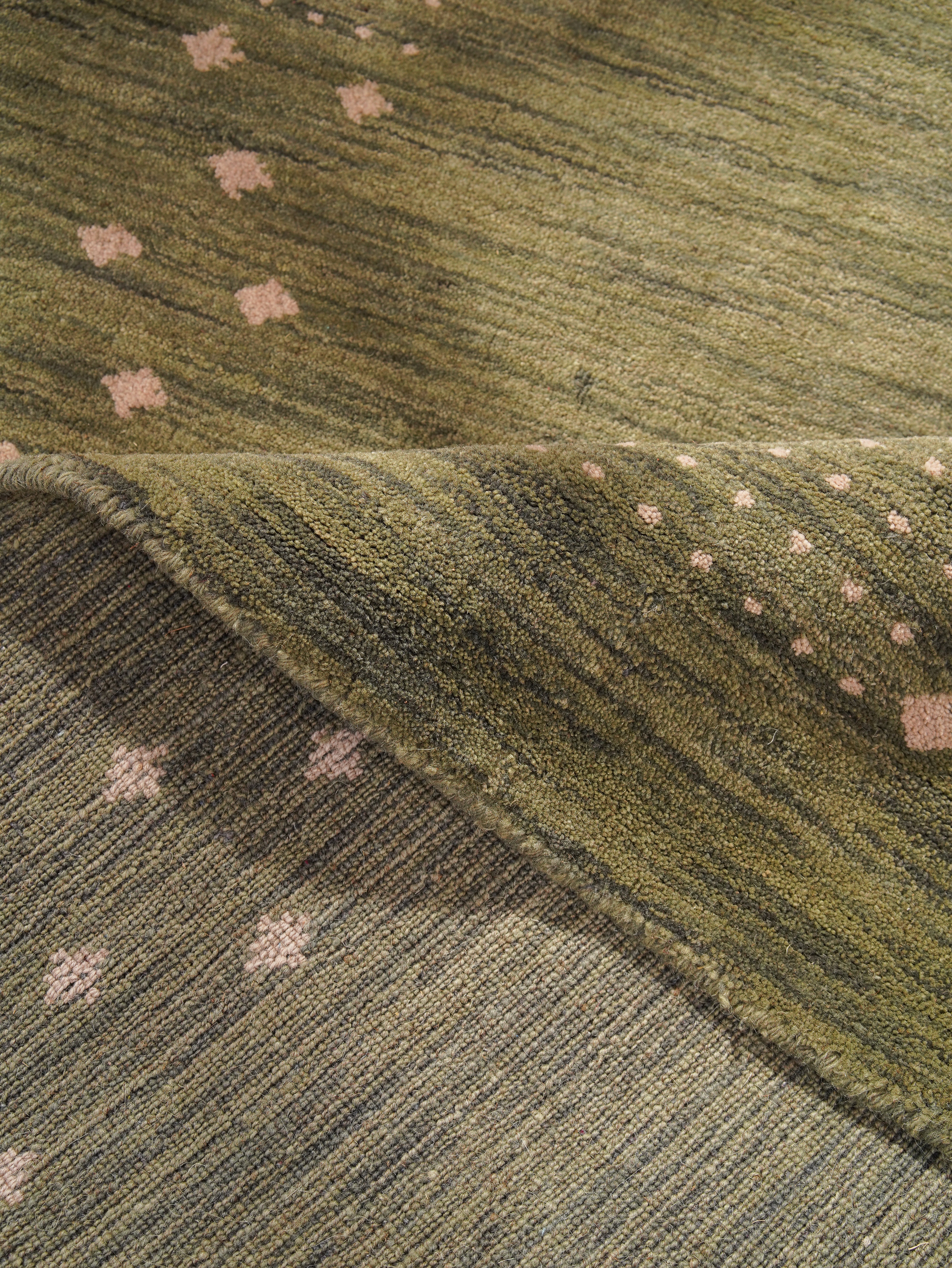 Teal Hand Knotted Wool Rug