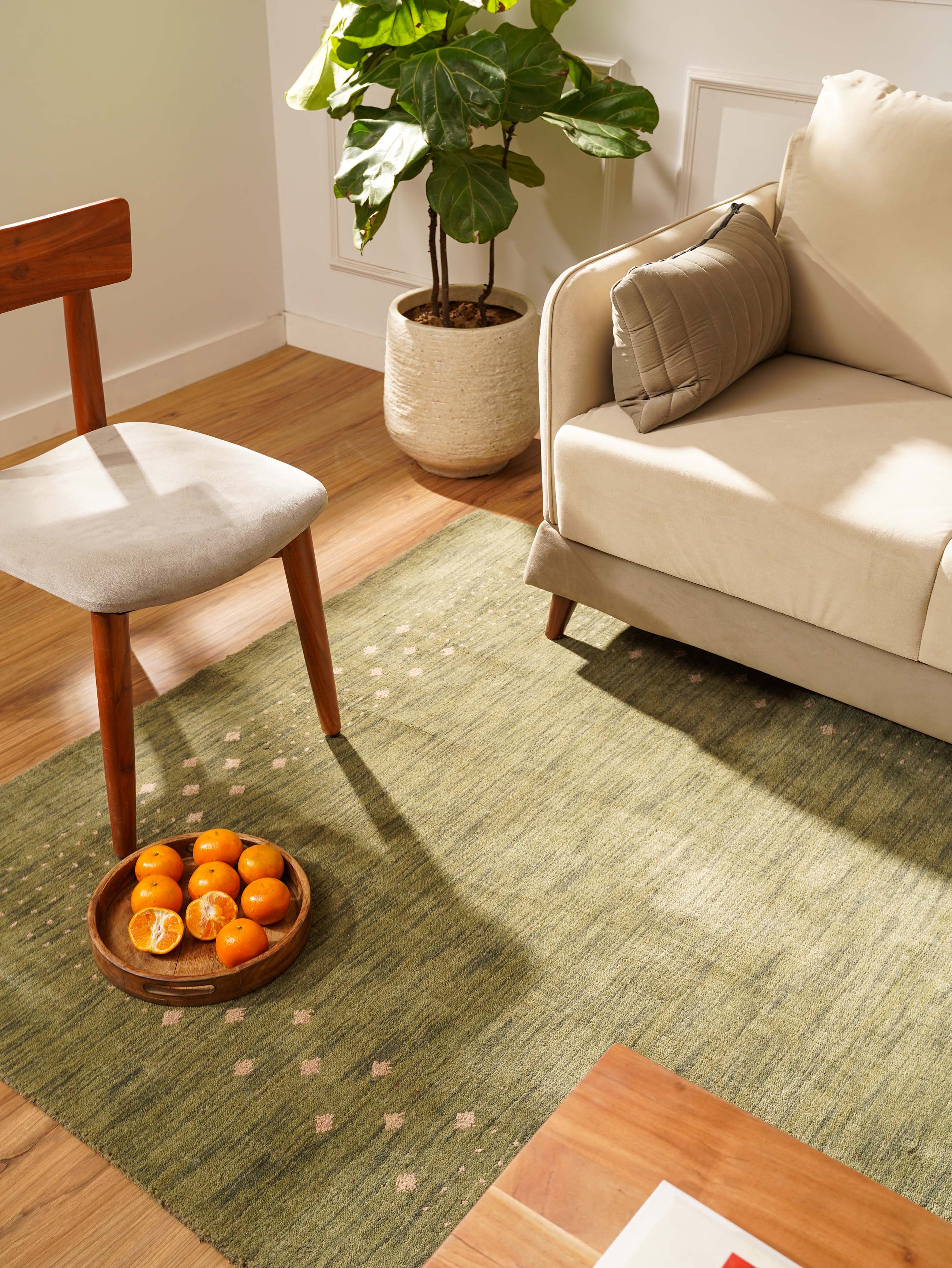 Teal Hand Knotted Wool Rug