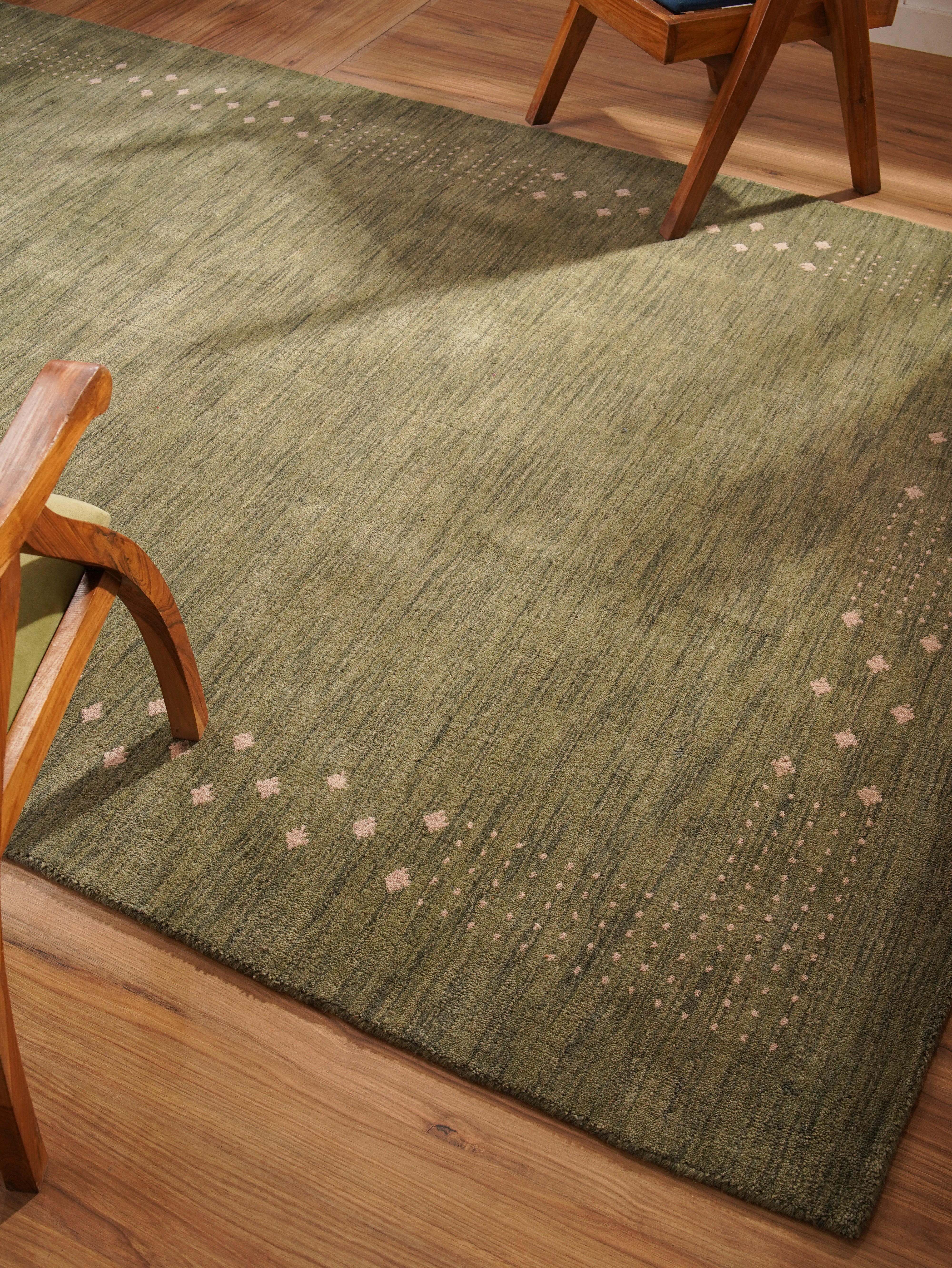 Teal Hand Knotted Wool Rug
