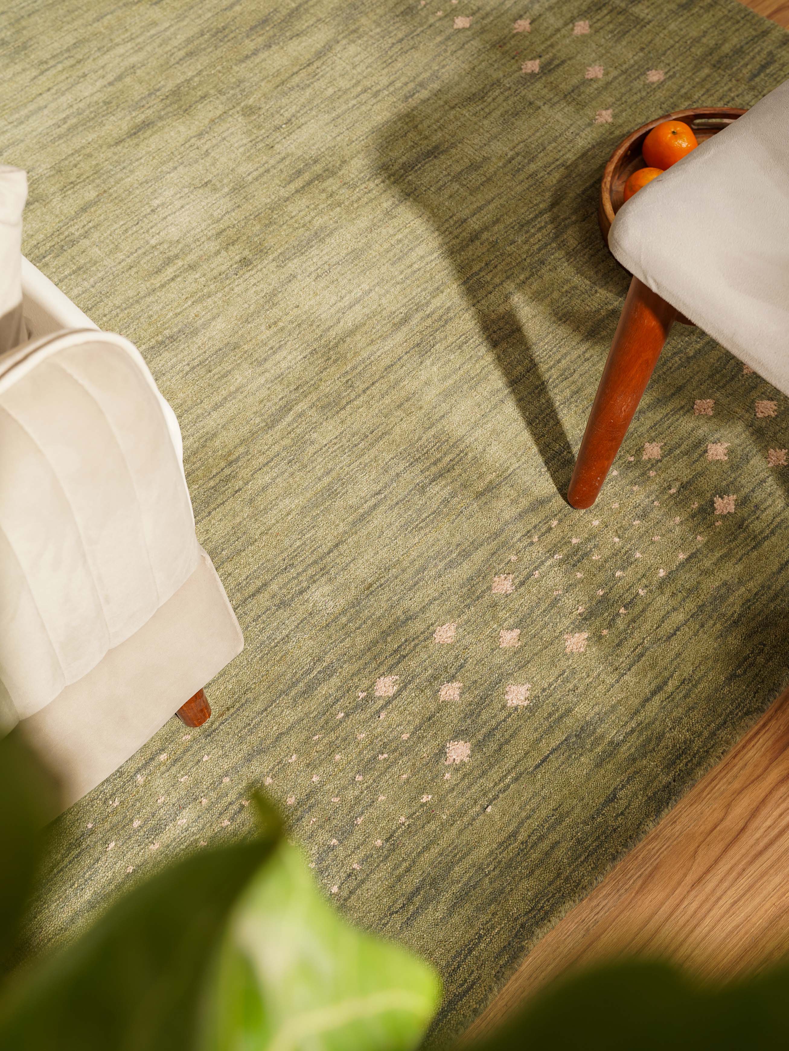 Teal Hand Knotted Wool Rug
