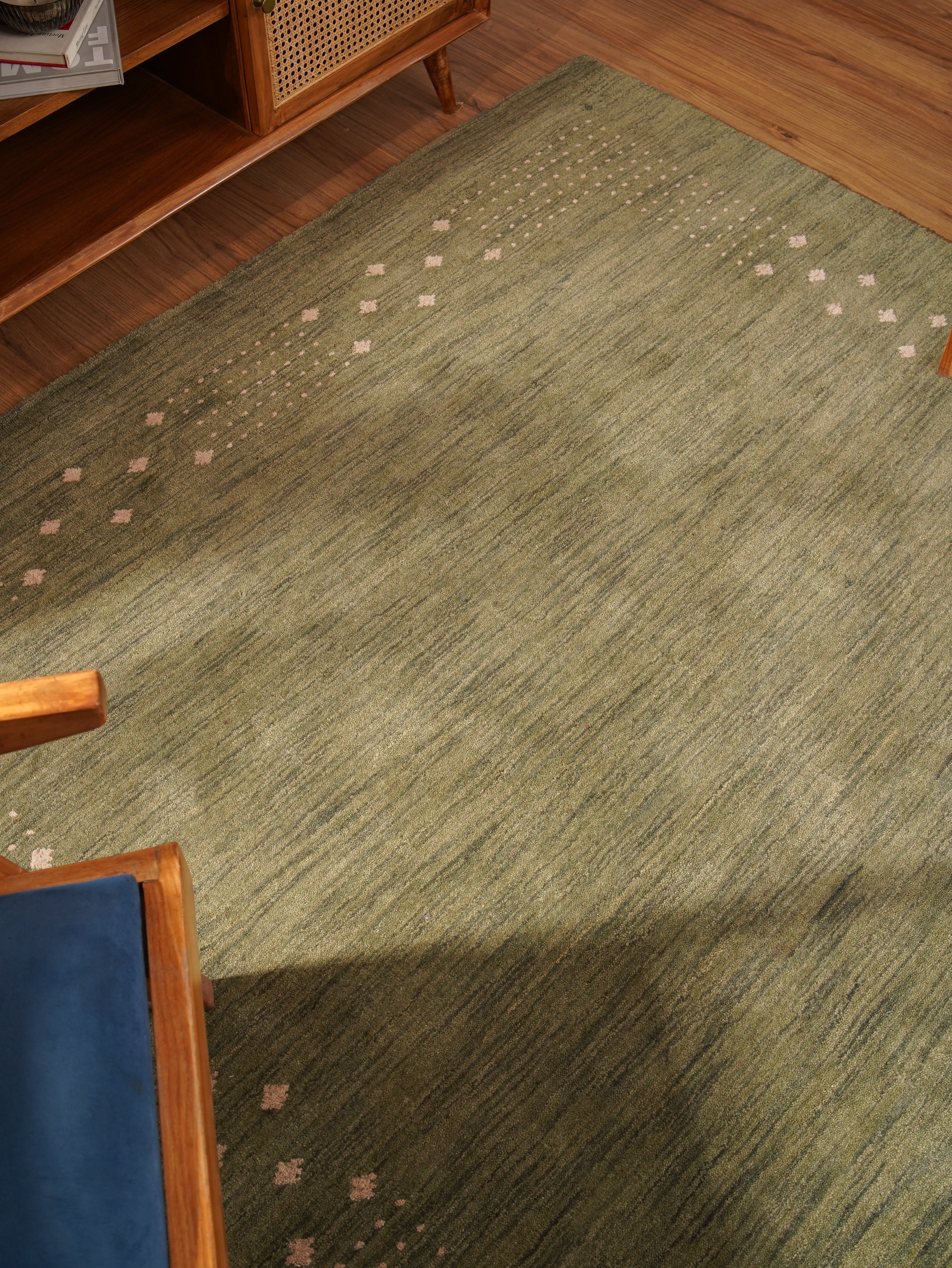 Teal Hand Knotted Wool Rug