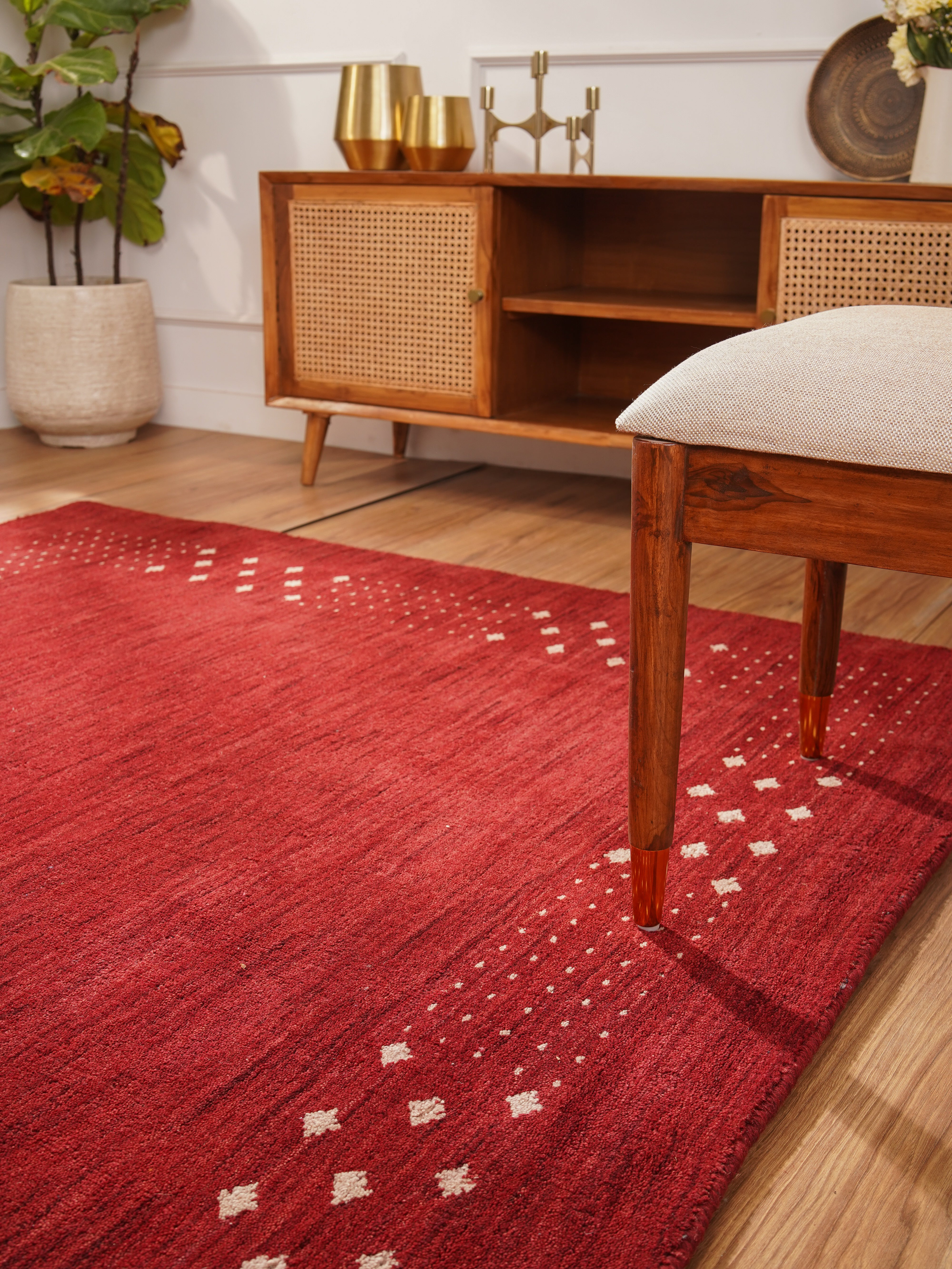 Teal Hand Knotted Wool Rug