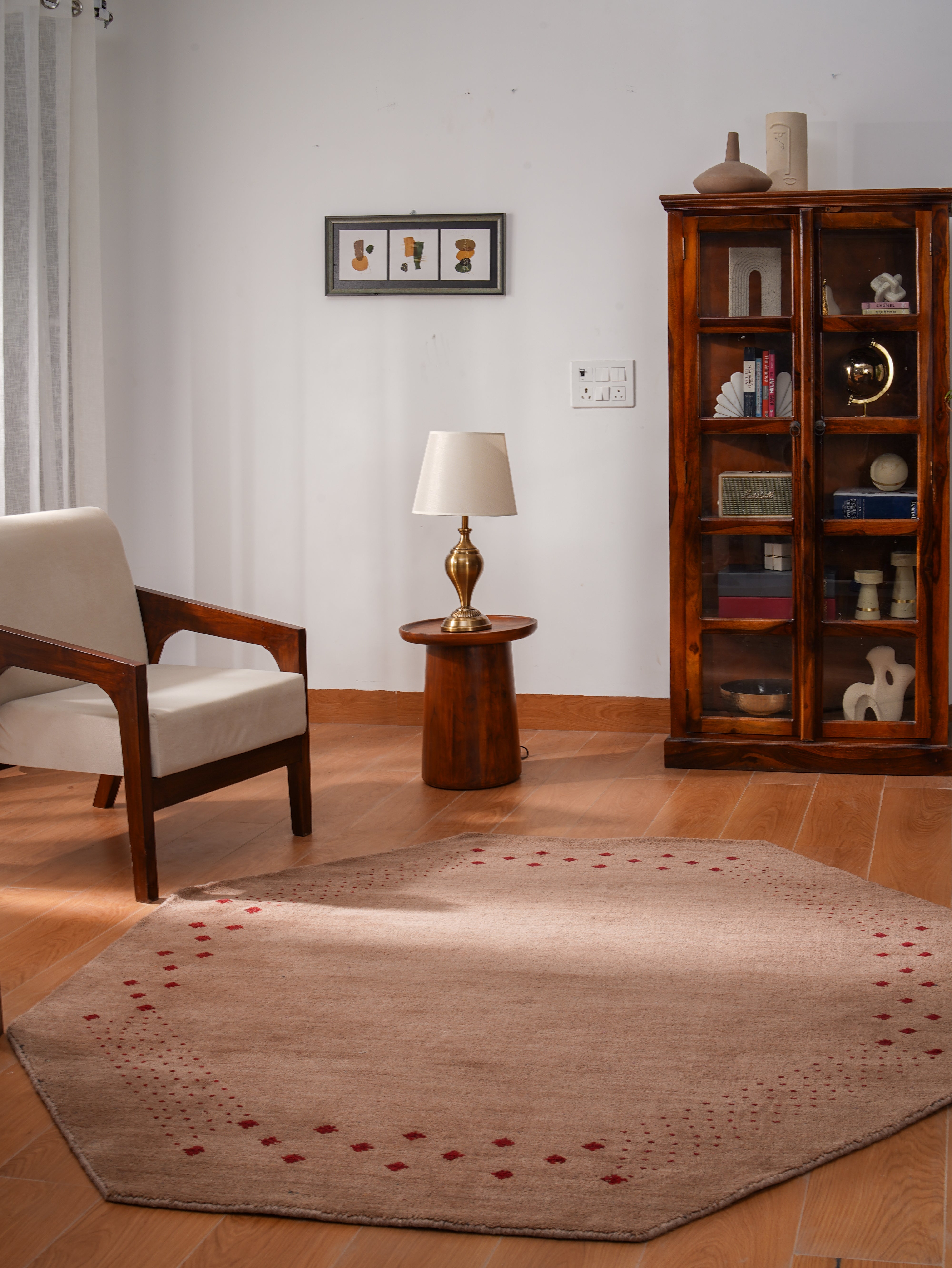 Teal Hand Knotted Wool Rug